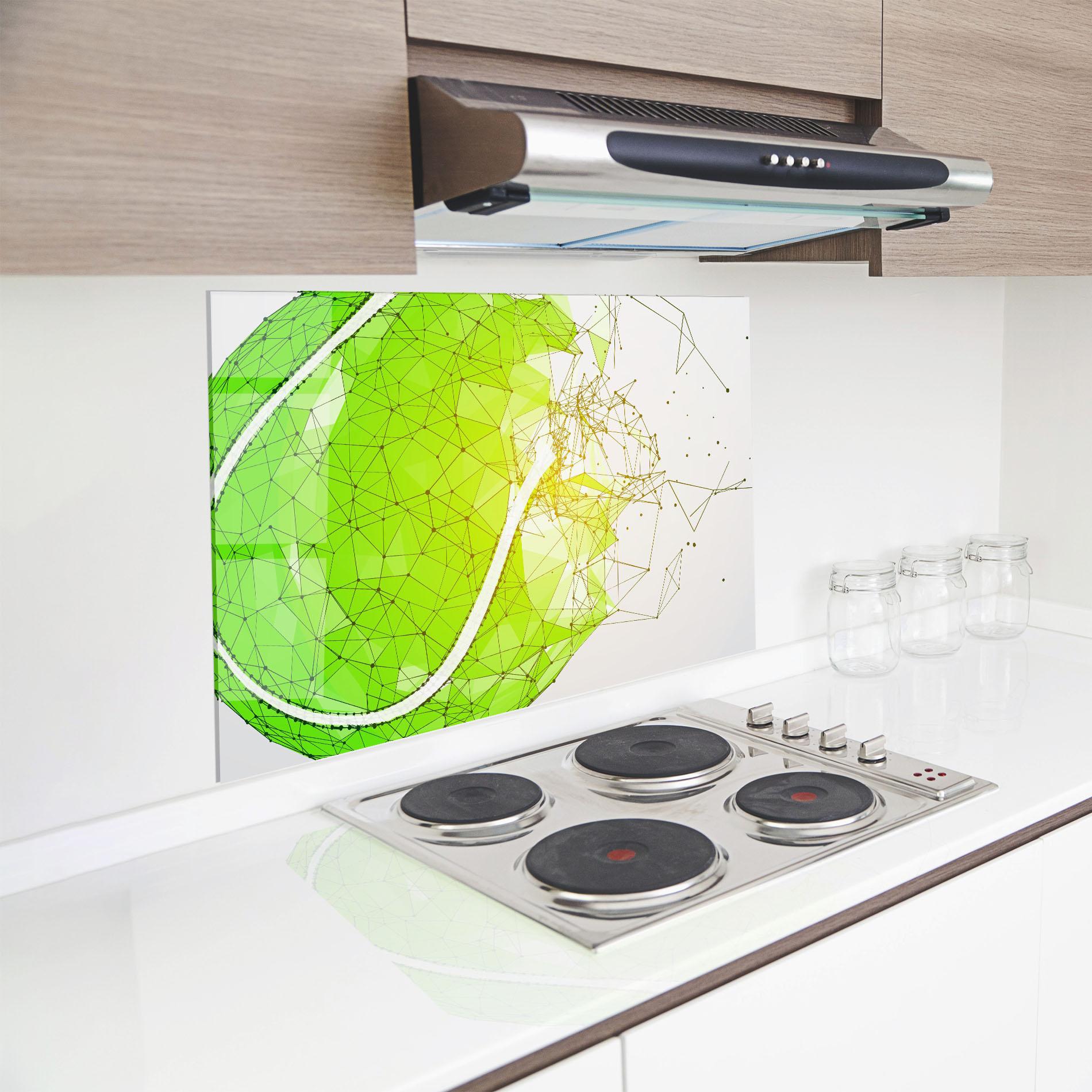 Küchenrückwand Glas Green Line Tennis mockup 8