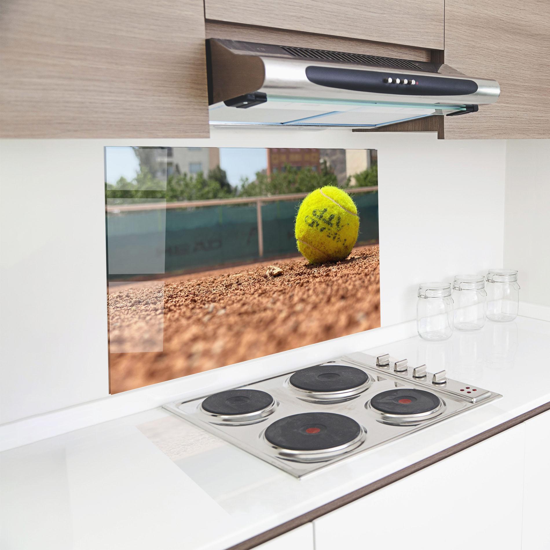 Küchenrückwand Glas Lost Tennis Ball mockup 8