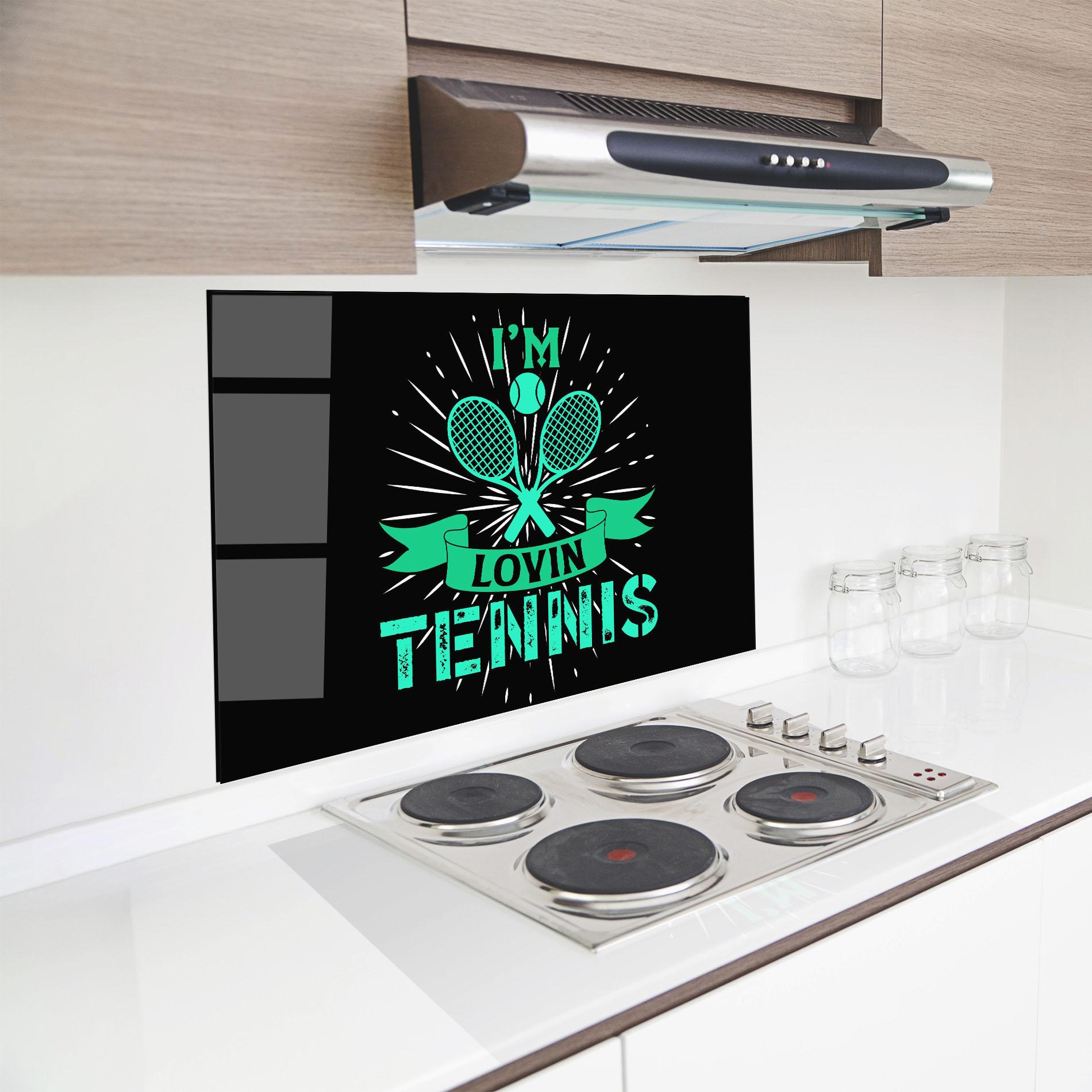 Küchenrückwand Glas Lovin Tennis mockup 8
