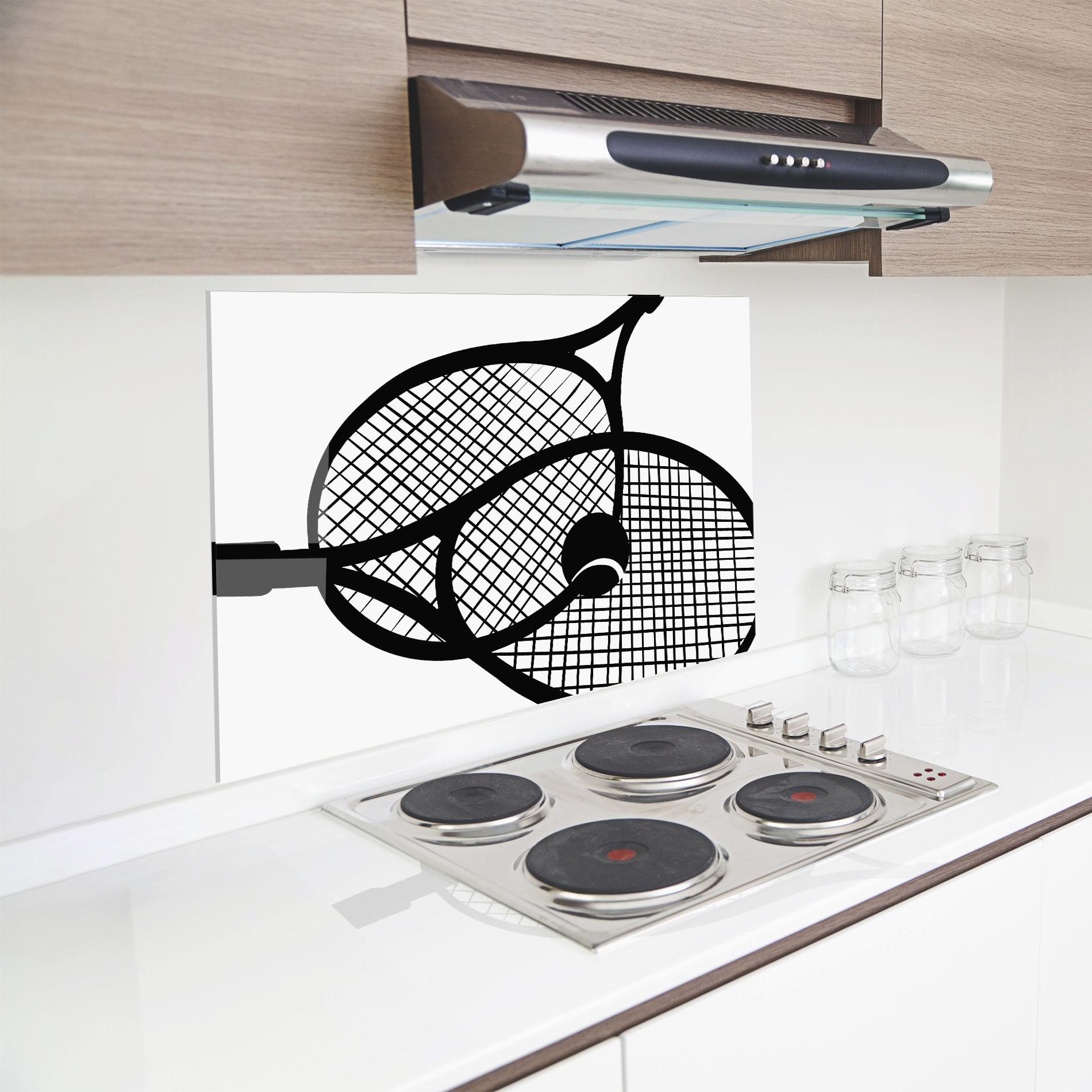 Küchenrückwand Glas Tennis Ball Line mockup 8