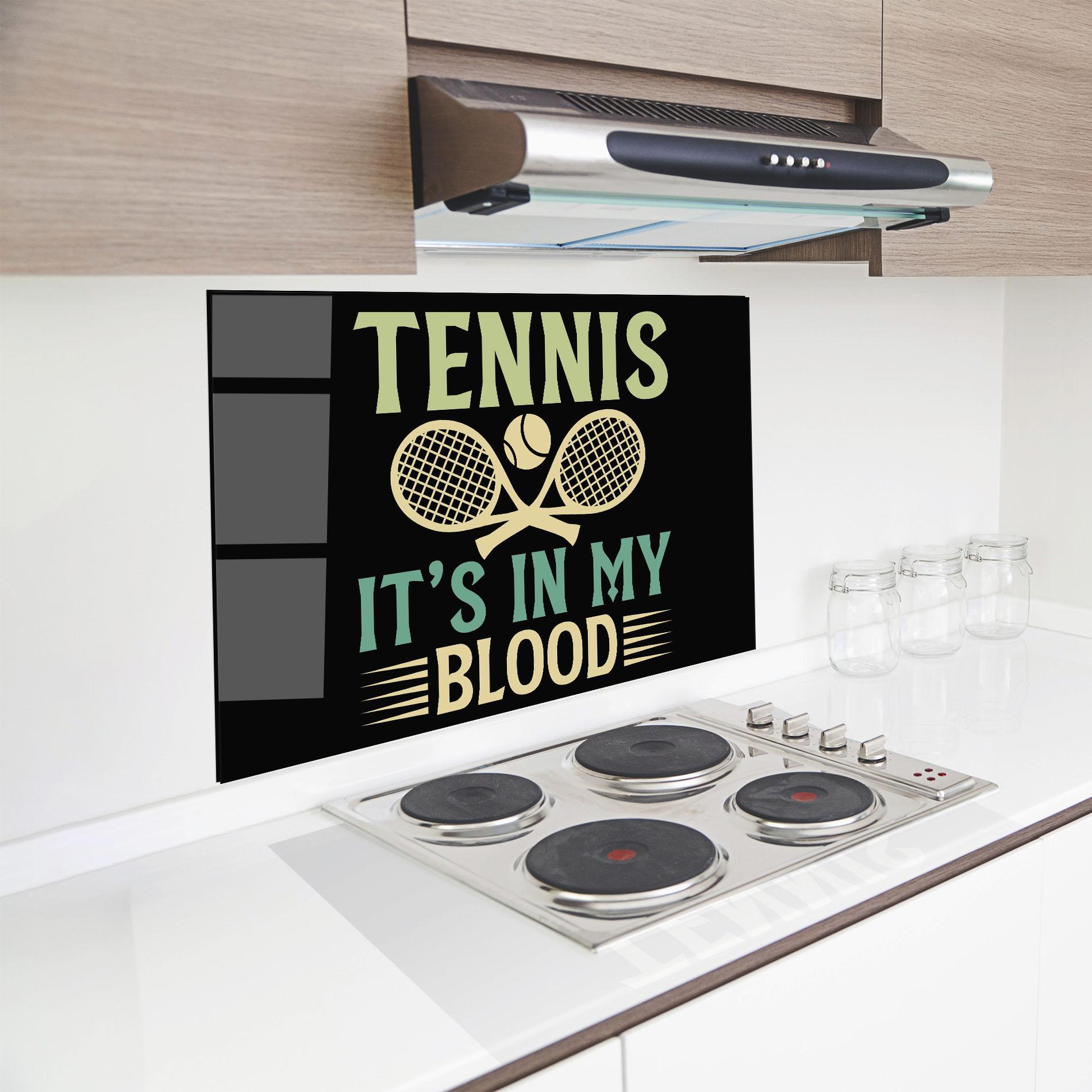 Küchenrückwand Glas Tennis Blood mockup 8