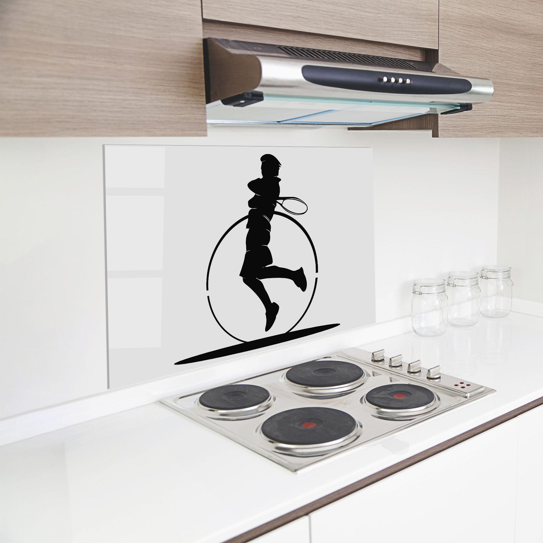 Küchenrückwand Glas Tennis Circle Black mockup 8