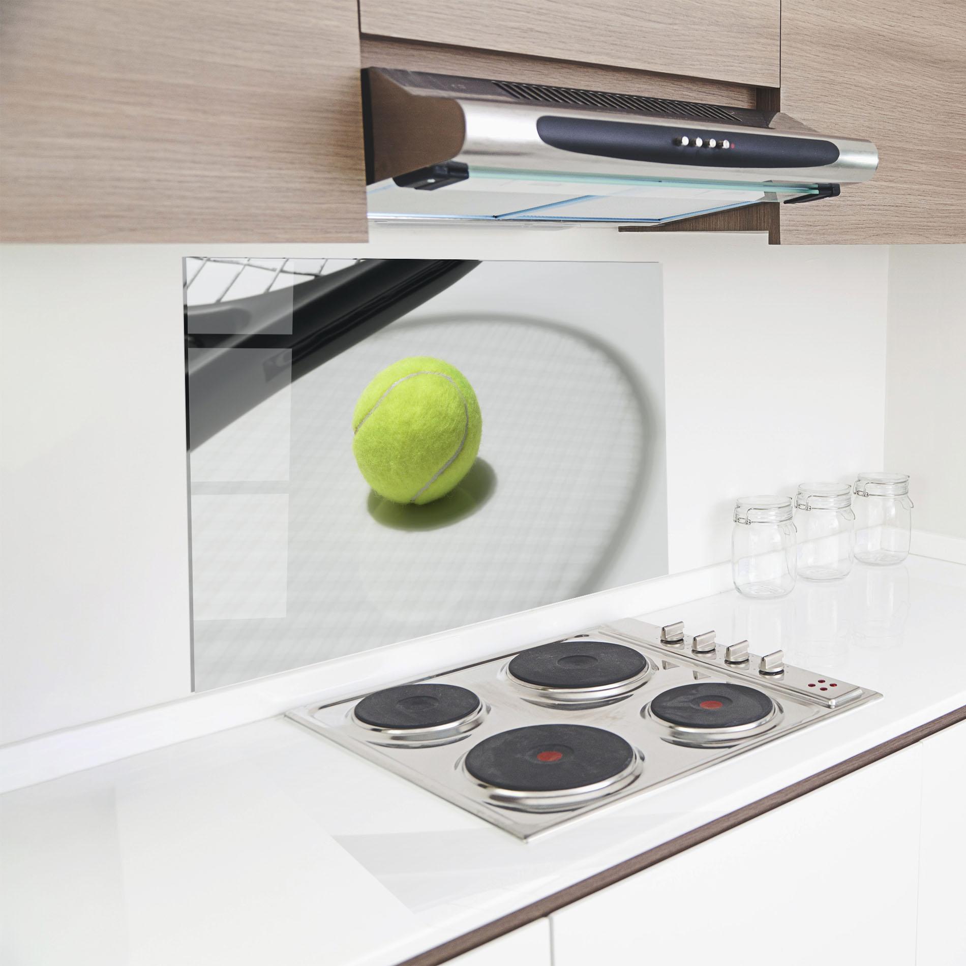 Küchenrückwand Glas Tennis Racket Shadow mockup 8