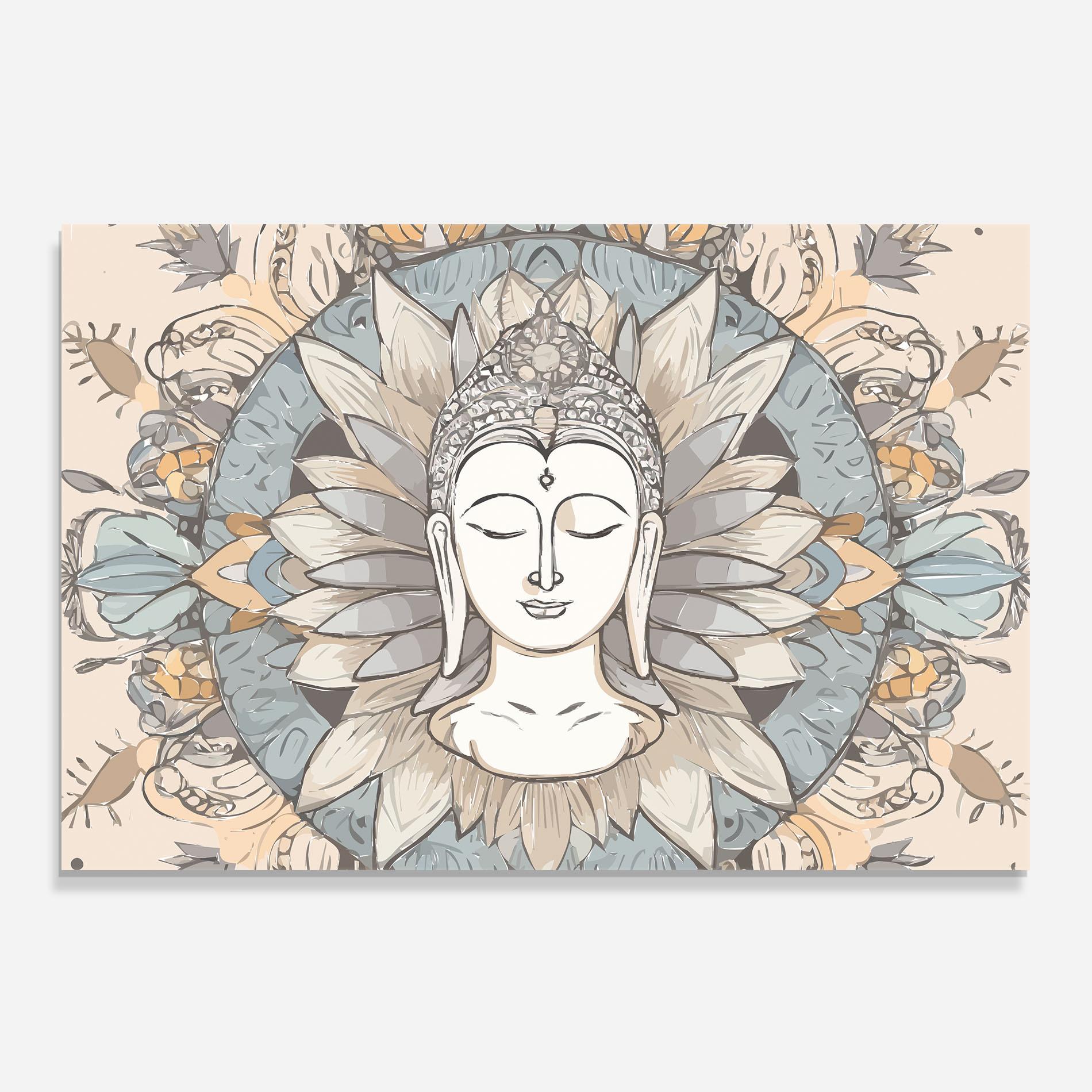 Küchenrückwand Glas Boho Element mockup 0