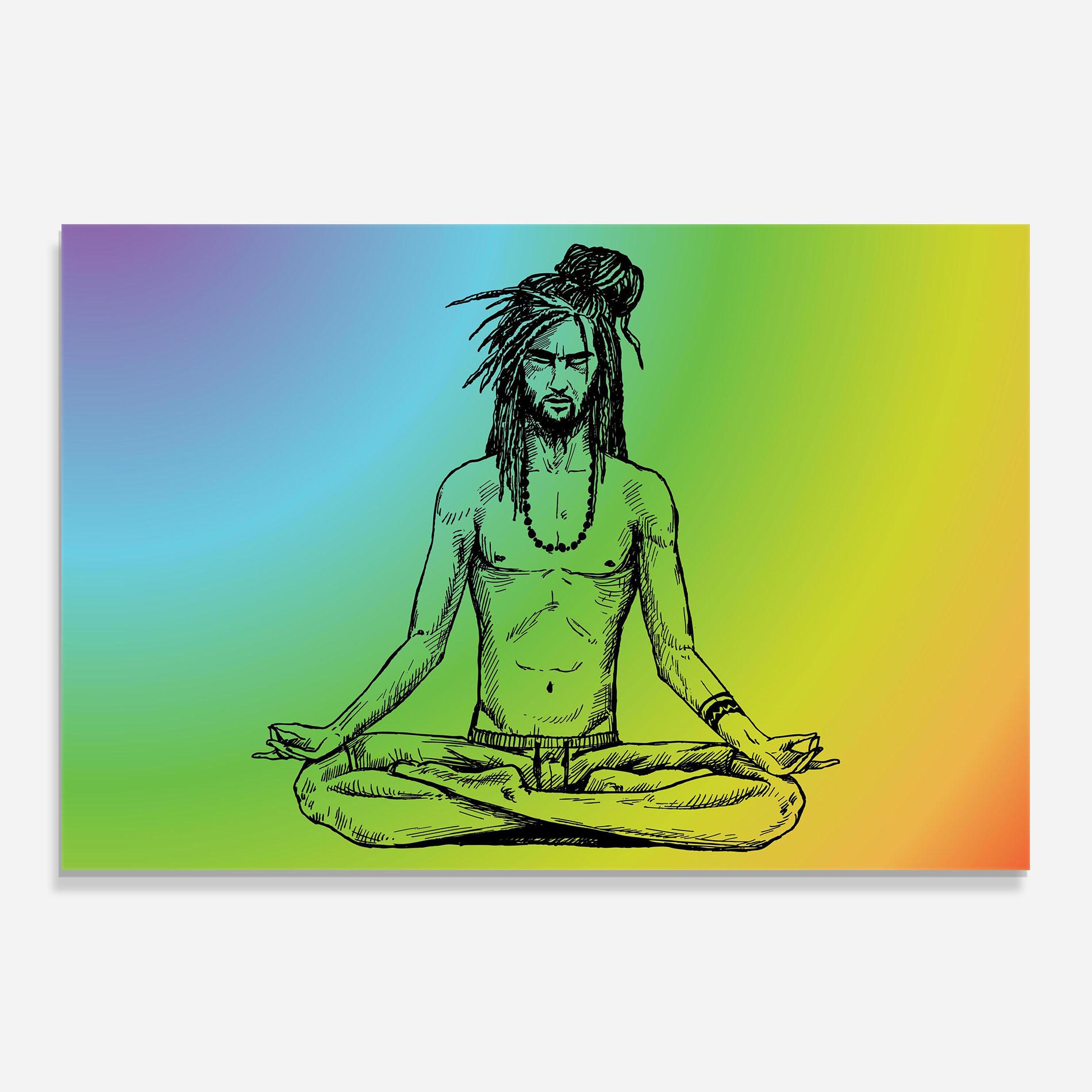 Küchenrückwand Glas Meditation Time mockup 0