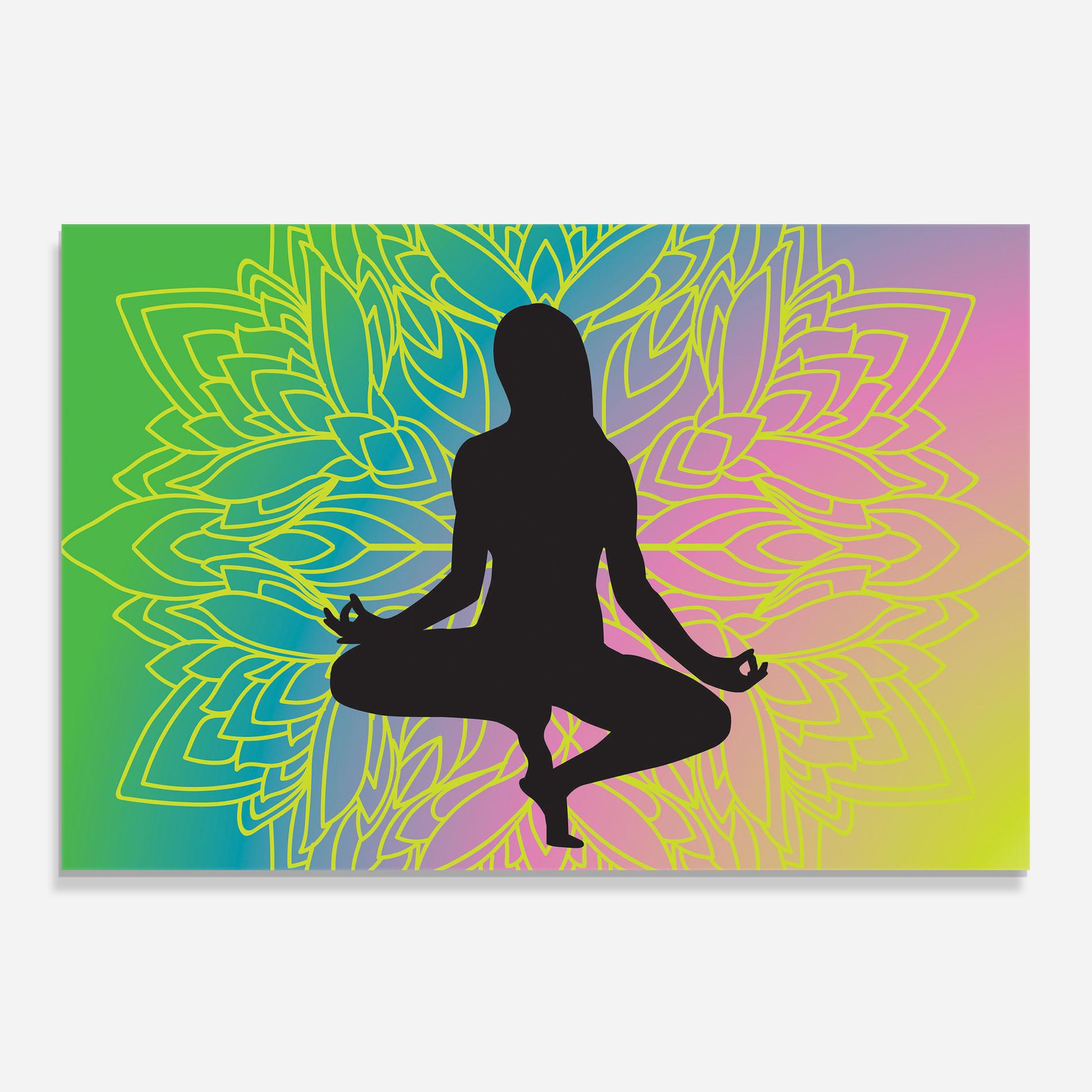 Küchenrückwand Glas Peace Yoga 01 mockup 0