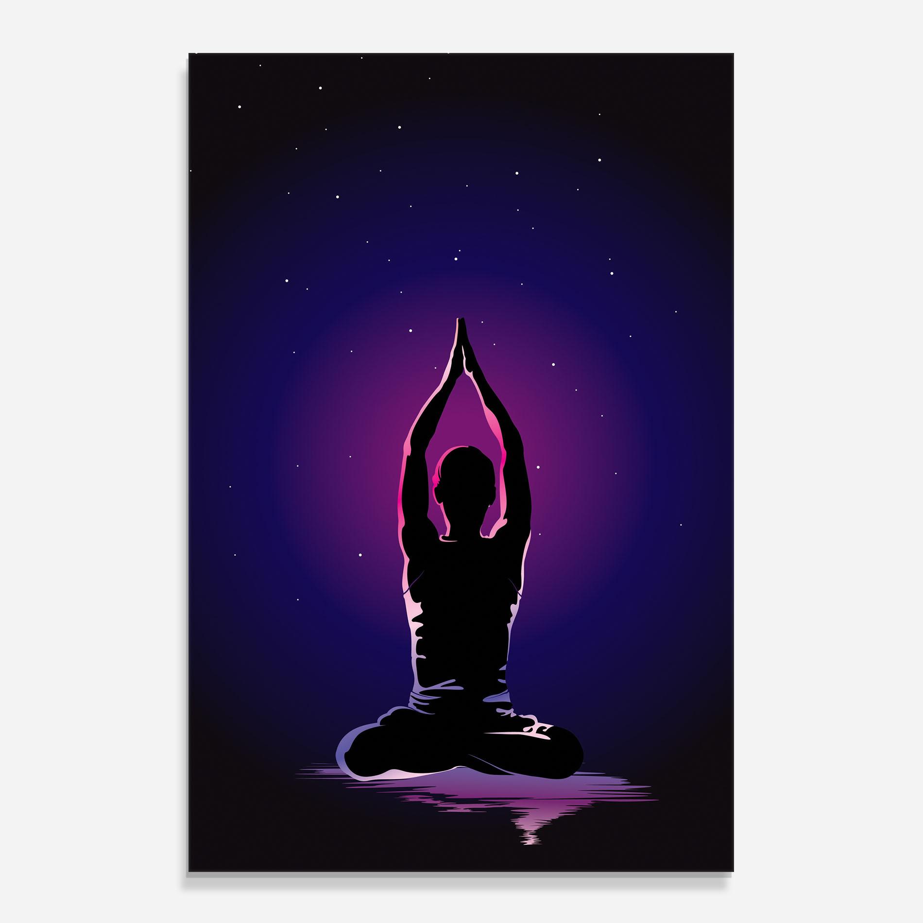 Küchenrückwand Glas Pretty Sky Yoga mockup 0