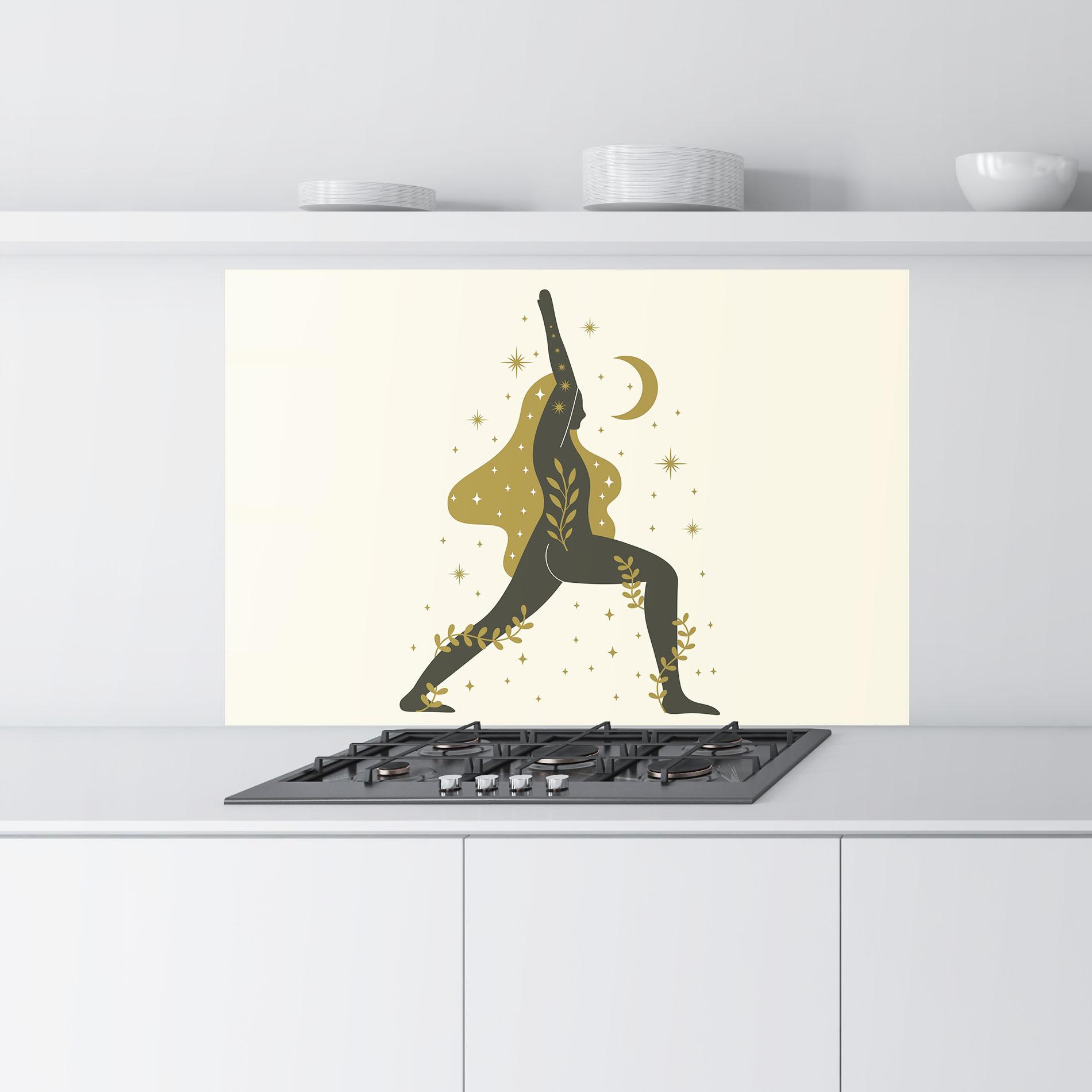 Küchenrückwand Glas Chandrasana mockup 9