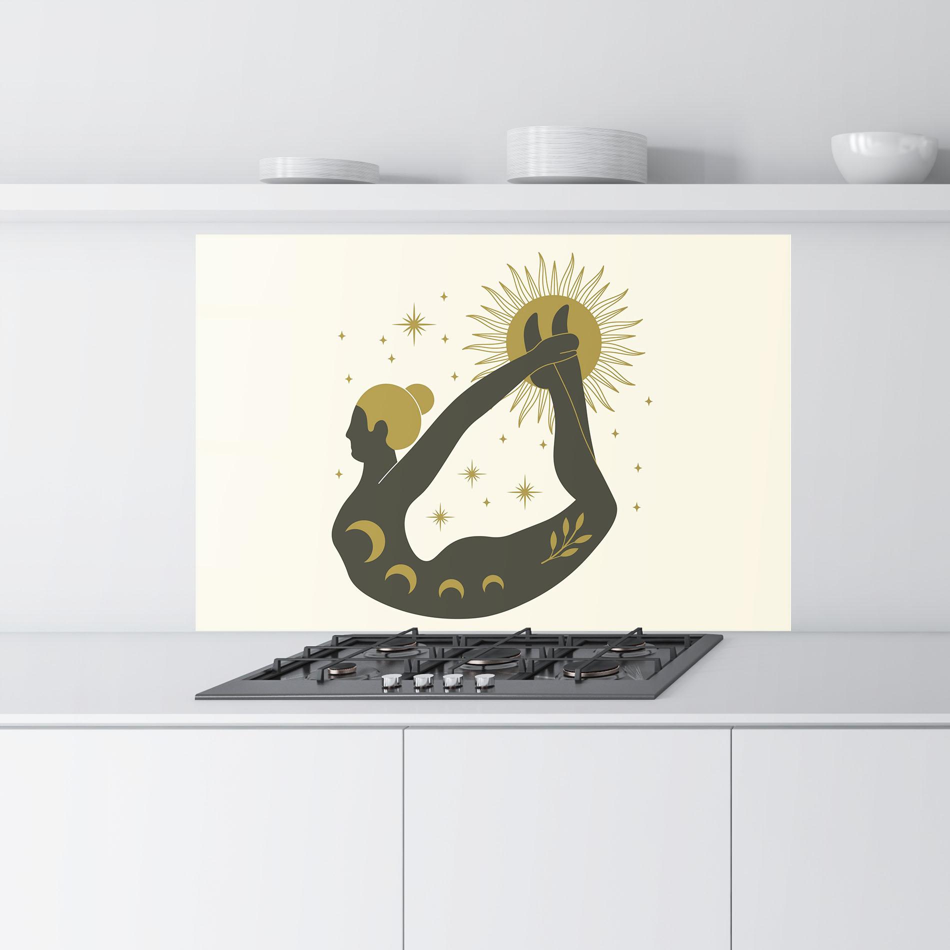 Küchenrückwand Glas Dhanurasana mockup 9