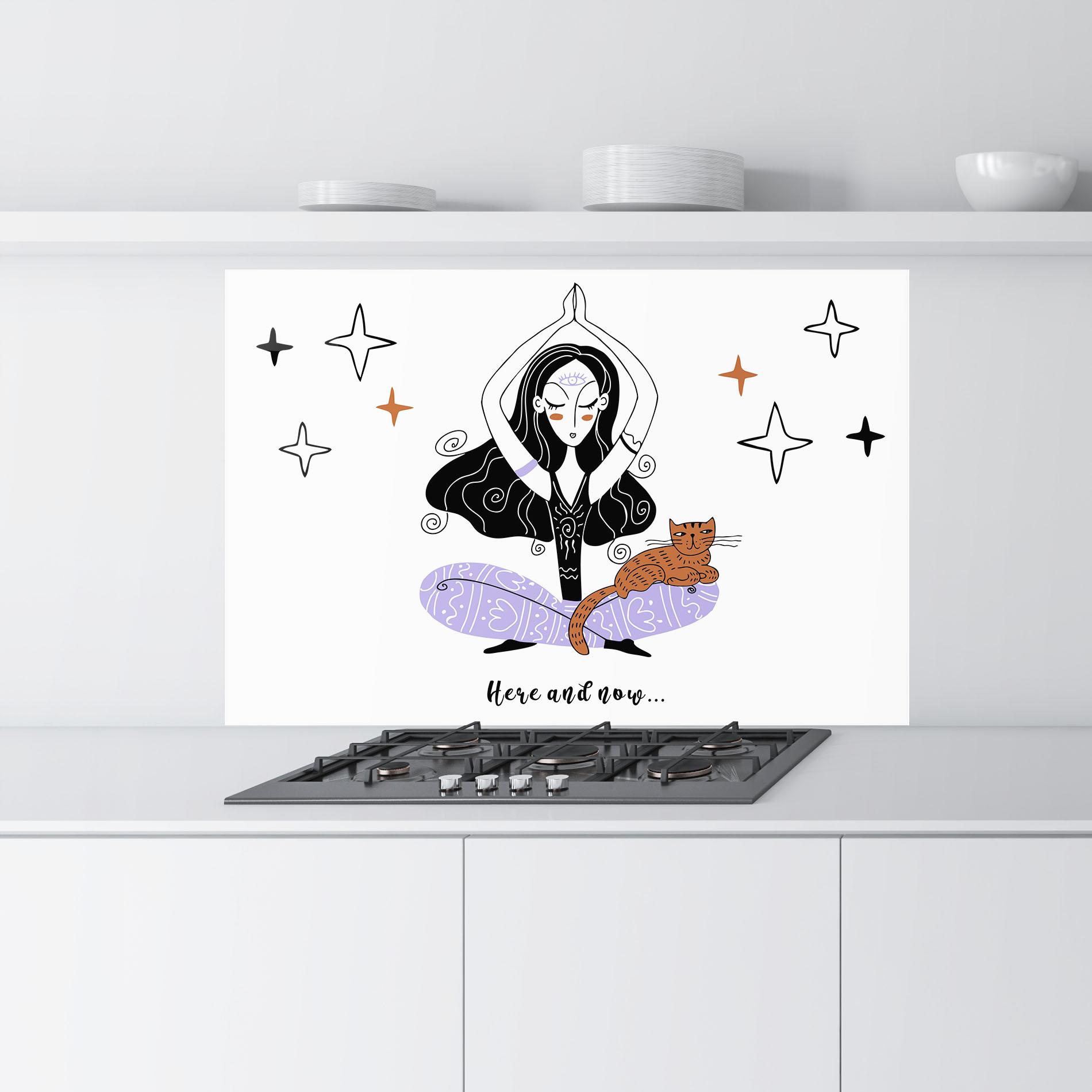 Küchenrückwand Glas Here And Now mockup 9