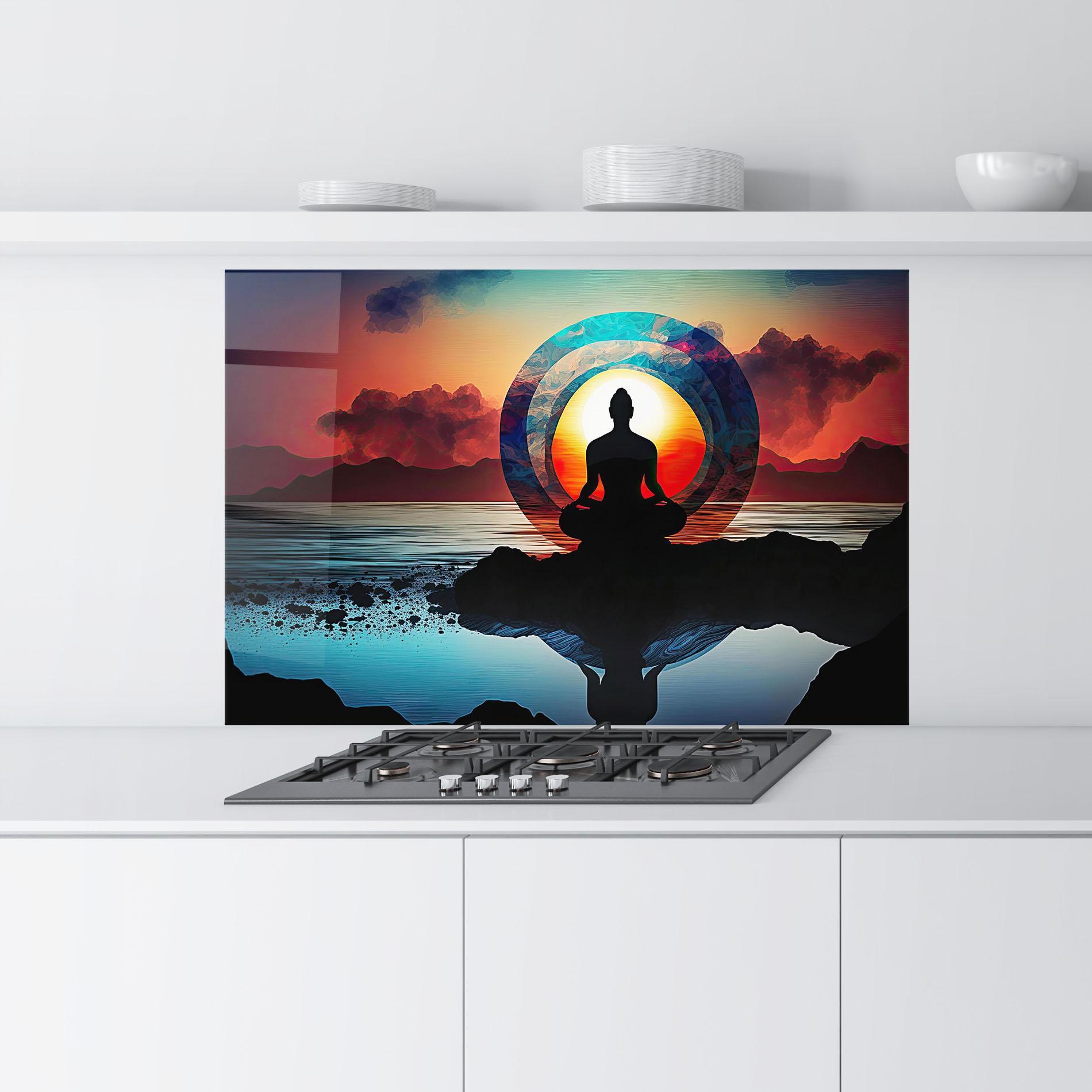 Küchenrückwand Glas Om Orbit mockup 9