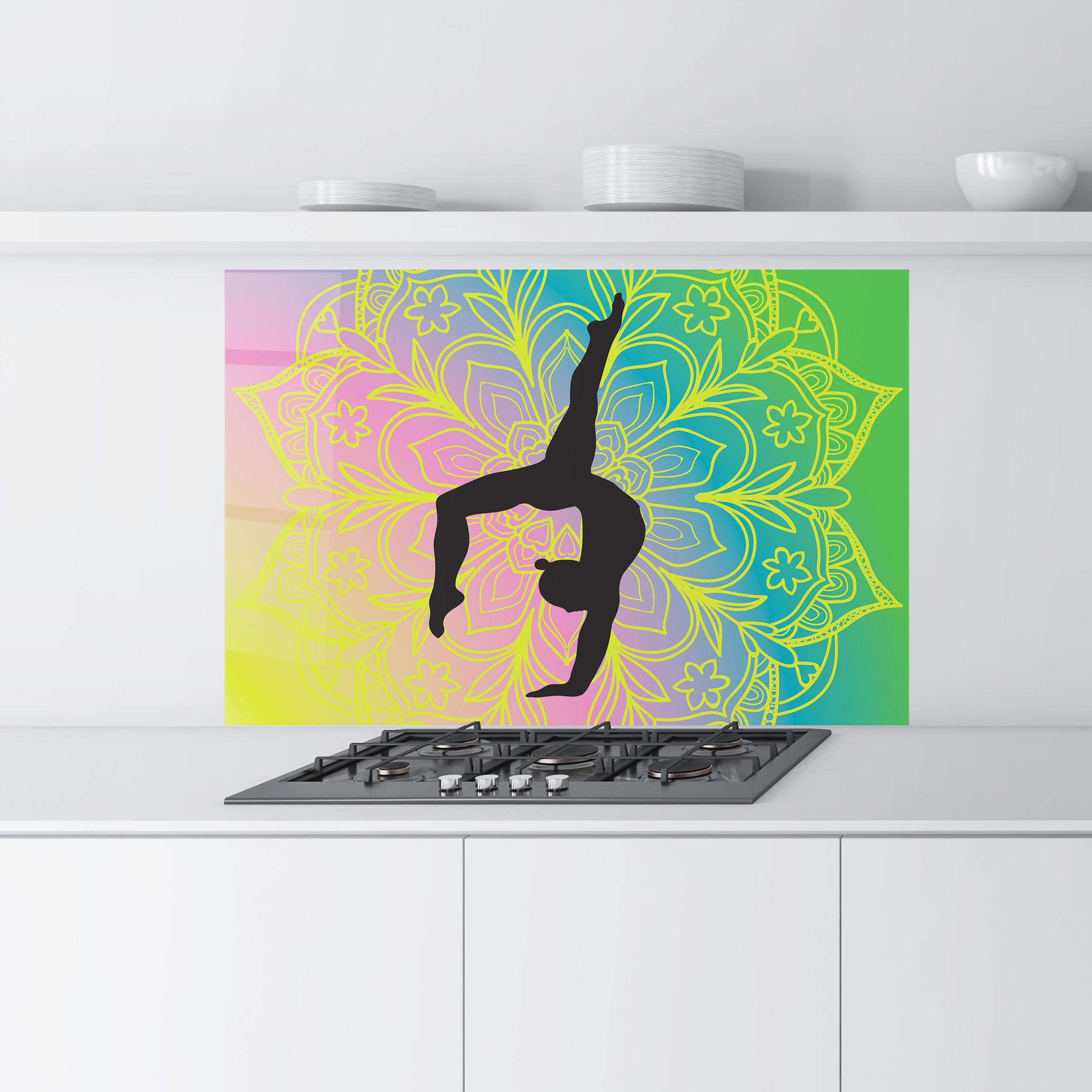 Küchenrückwand Glas Peace Yoga 02 mockup 9