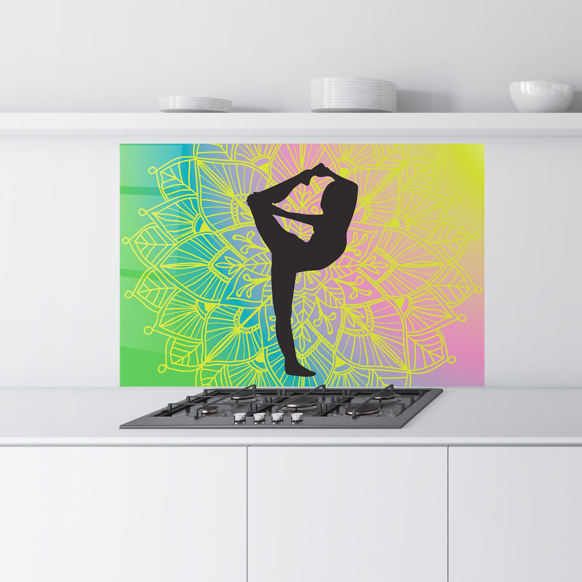 Küchenrückwand Glas Peace Yoga 03 mockup 9