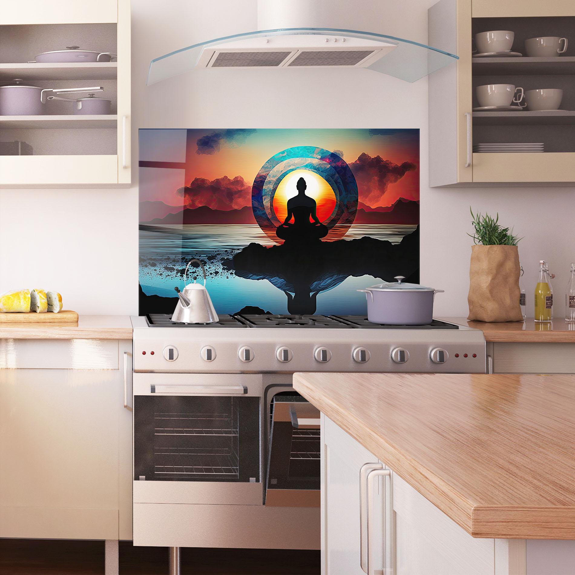 Küchenrückwand Glas Om Orbit mockup 1