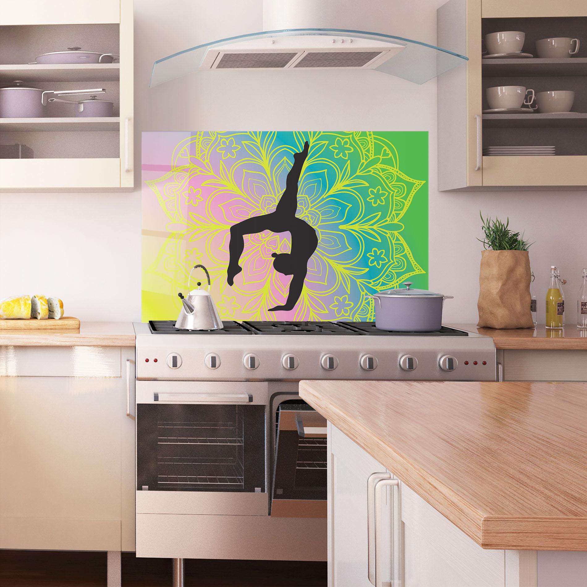 Küchenrückwand Glas Peace Yoga 02 mockup 1