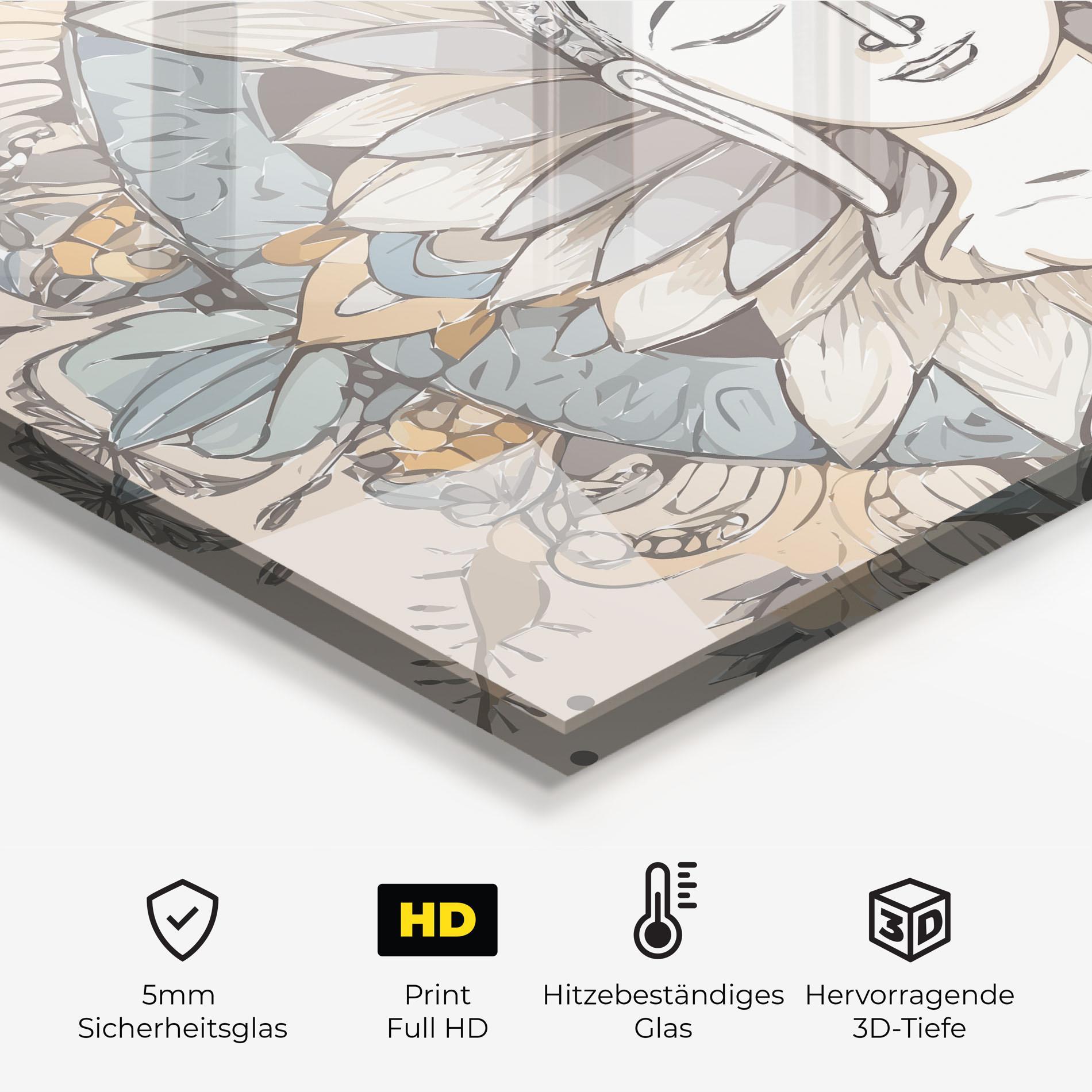 Küchenrückwand Glas Boho Element mockup 2