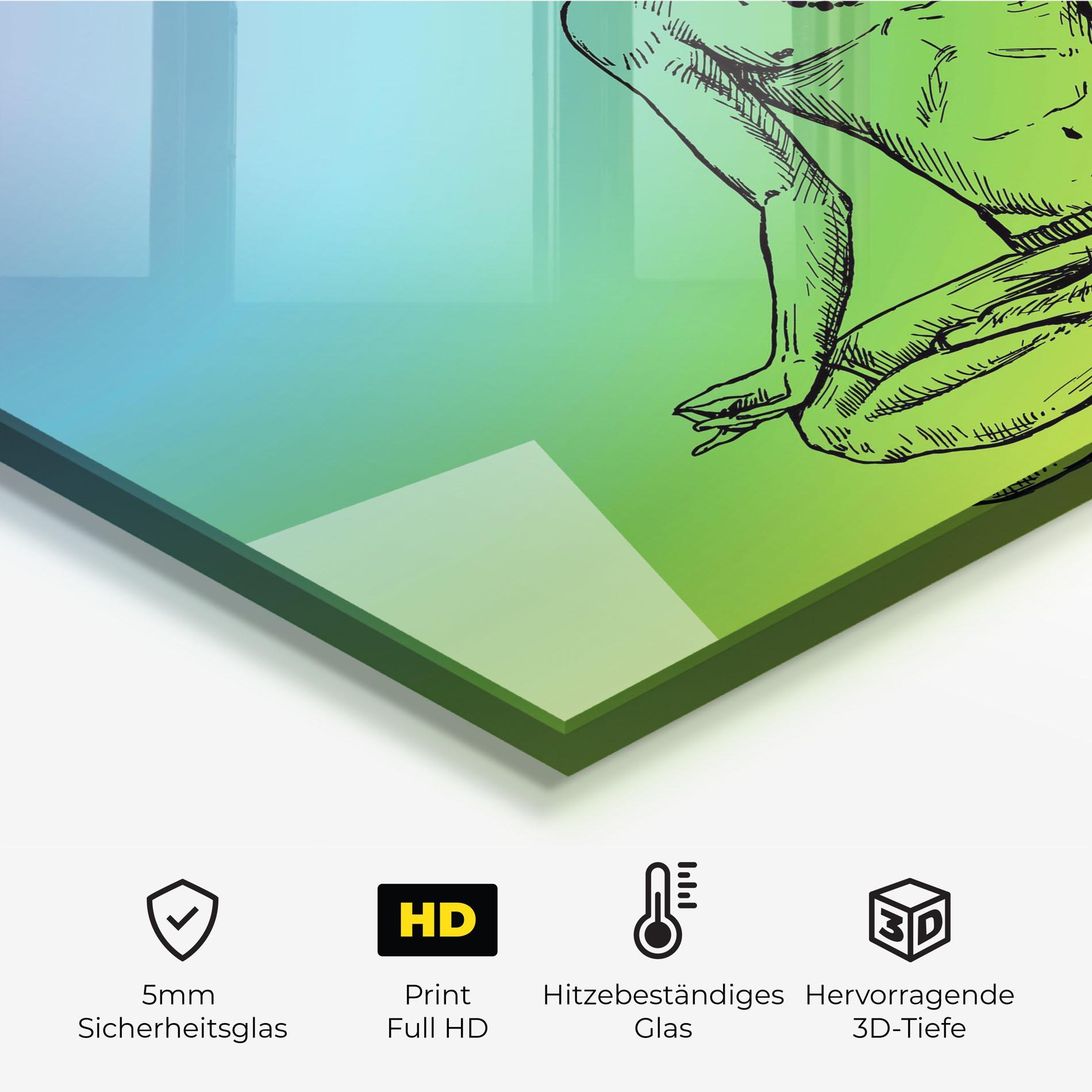 Küchenrückwand Glas Meditation Time mockup 2