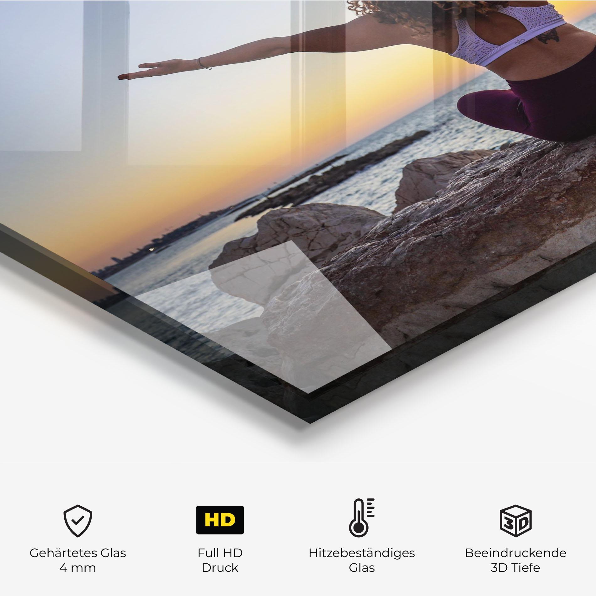 Küchenrückwand Glas Calm Asana mockup 2