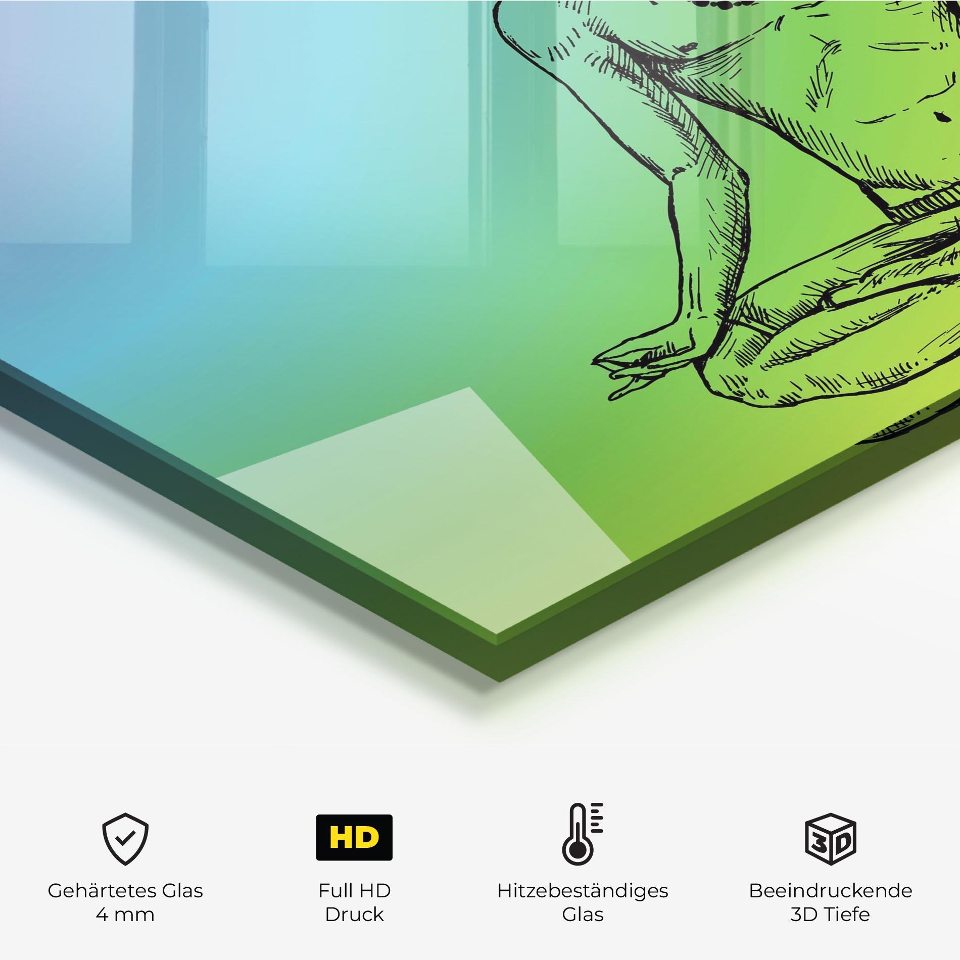 Küchenrückwand Glas Meditation Time mockup 2