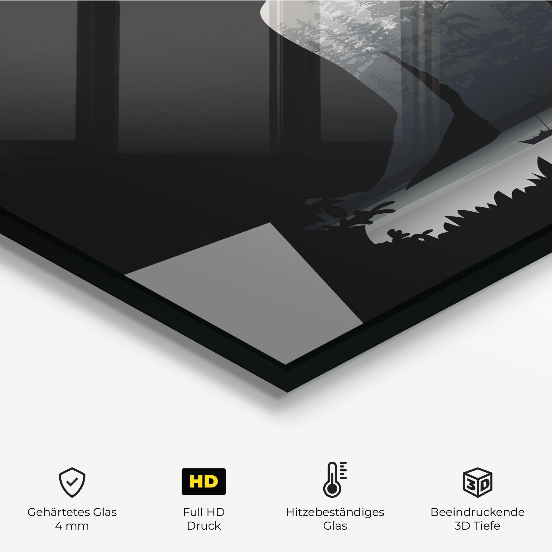 Küchenrückwand Glas Yoga Forest mockup 2