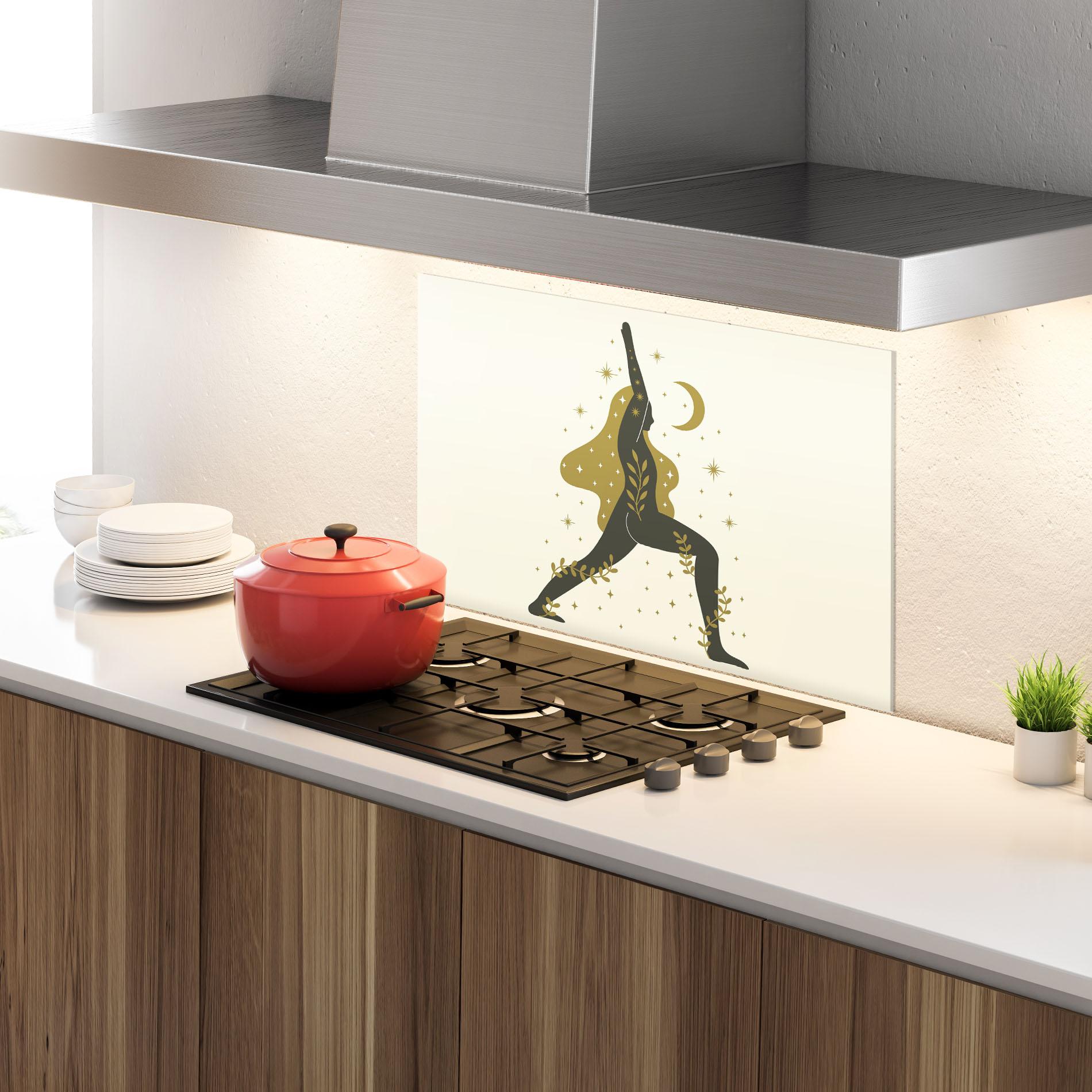 Küchenrückwand Glas Chandrasana mockup 4