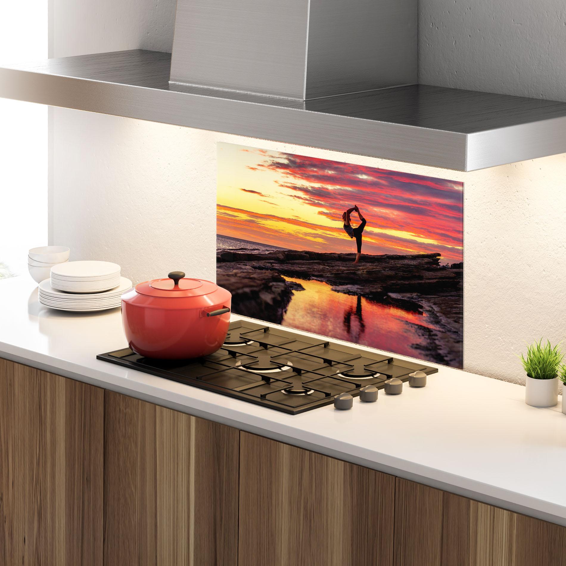 Küchenrückwand Glas Namaste mockup 4