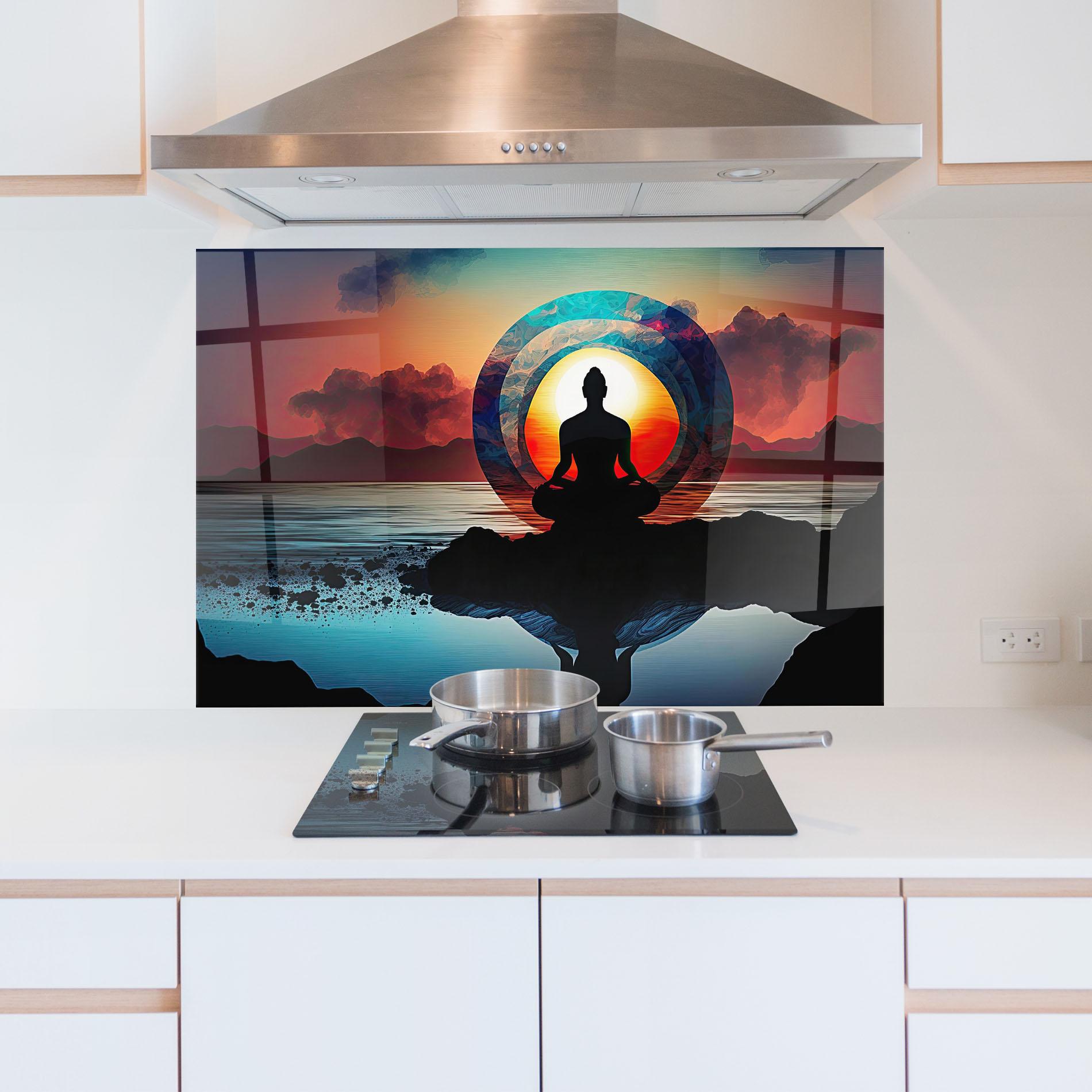 Küchenrückwand Glas Om Orbit mockup 5