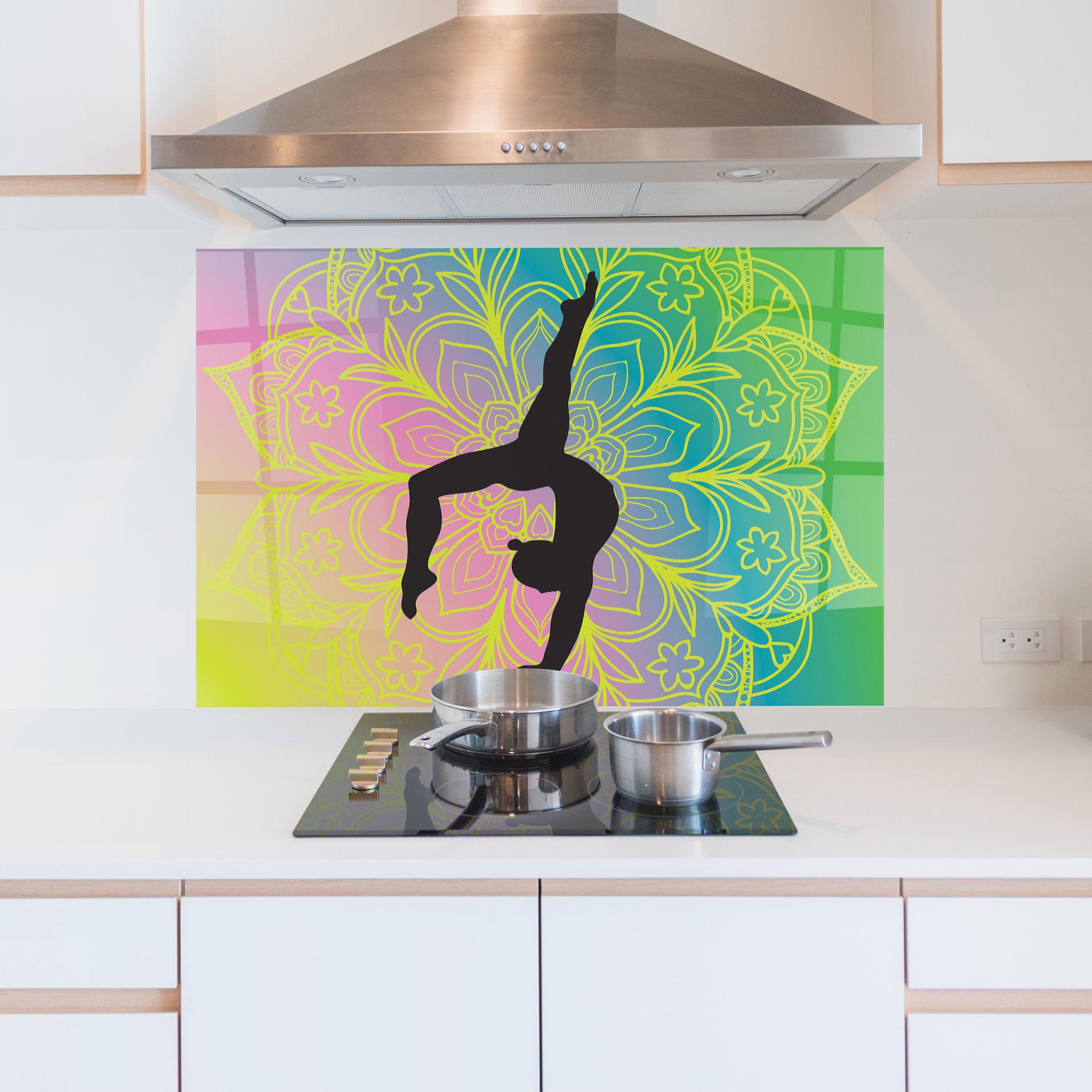 Küchenrückwand Glas Peace Yoga 02 mockup 5