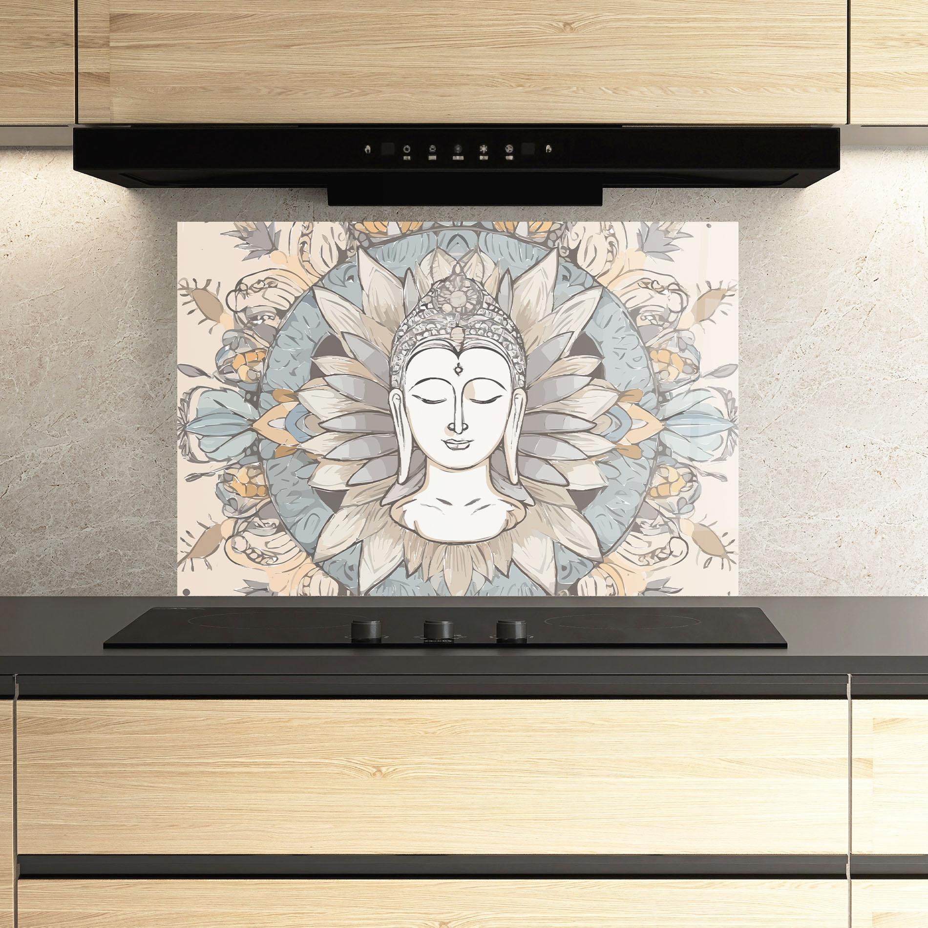 Küchenrückwand Glas Boho Element mockup 3