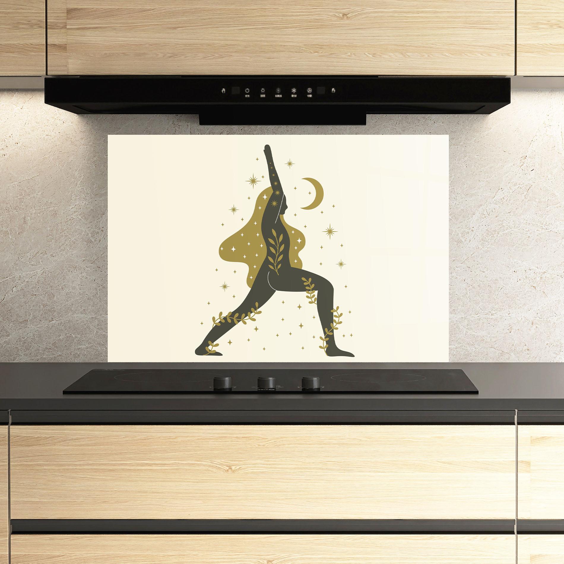 Küchenrückwand Glas Chandrasana mockup 3