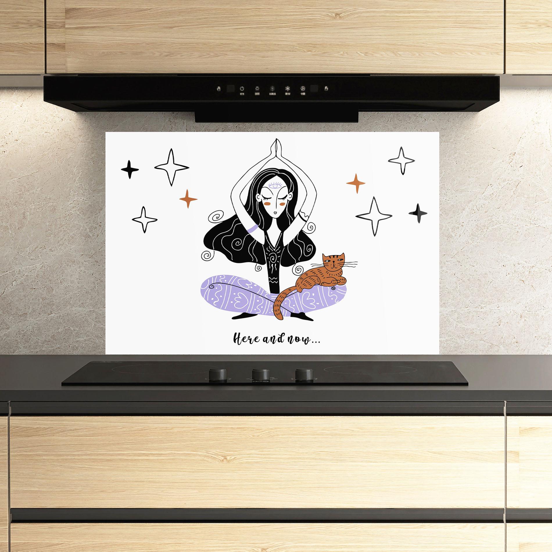 Küchenrückwand Glas Here And Now mockup 3