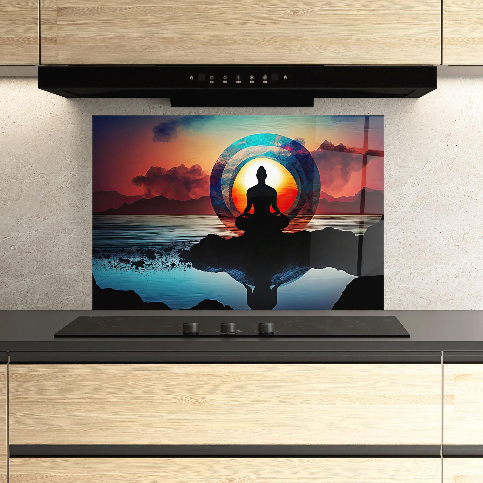 Küchenrückwand Glas Om Orbit mockup 3