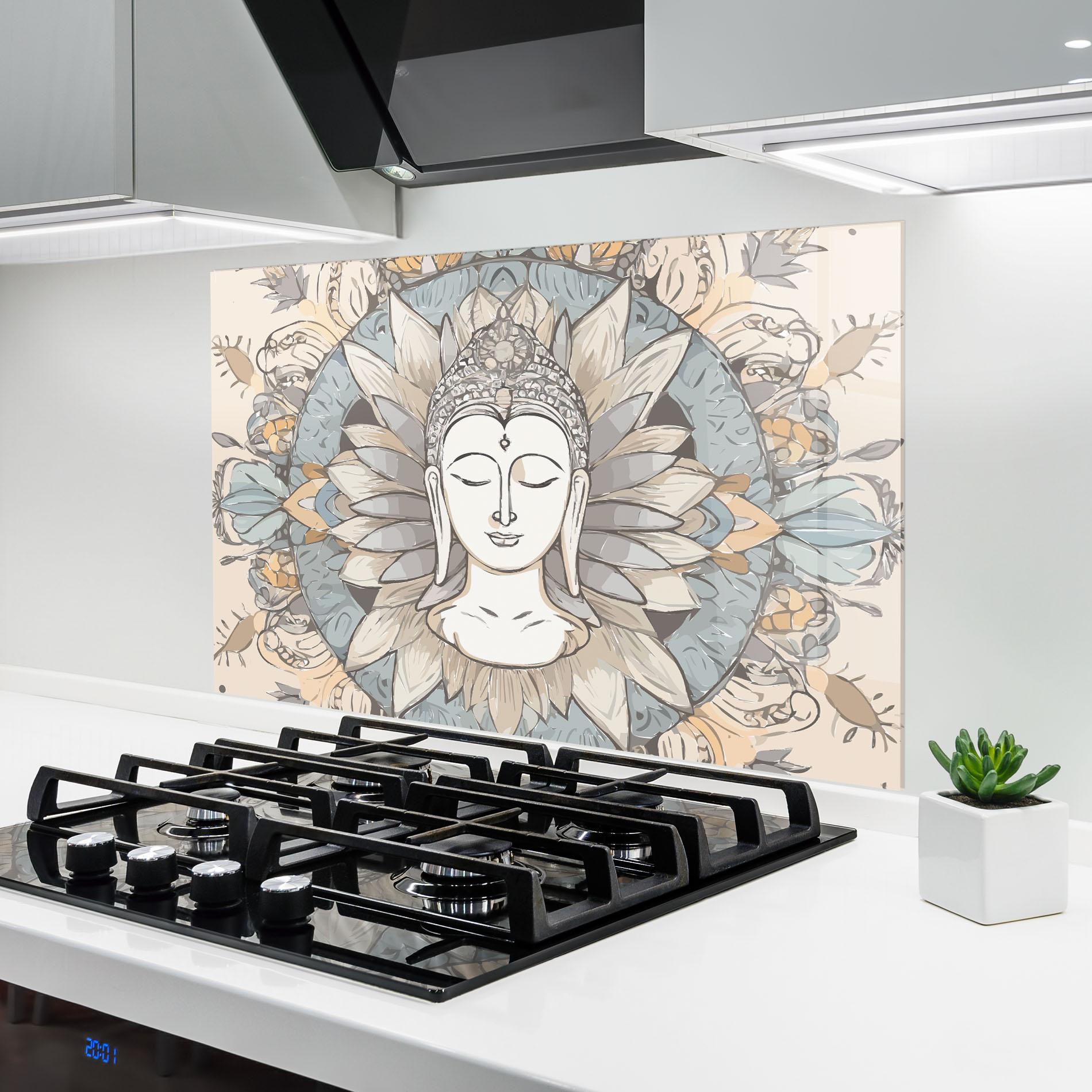 Küchenrückwand Glas Boho Element mockup 6