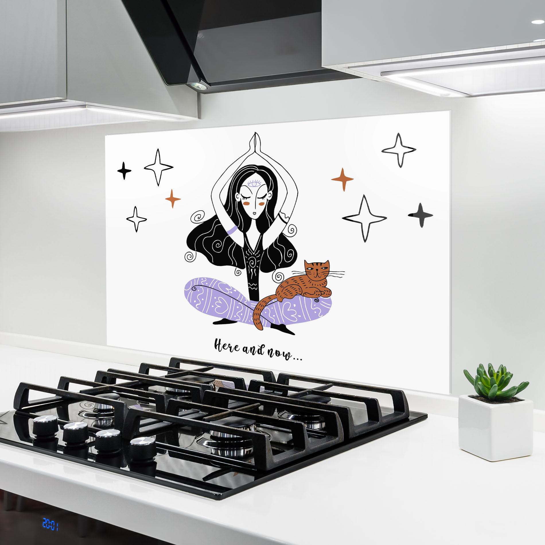 Küchenrückwand Glas Here And Now mockup 6