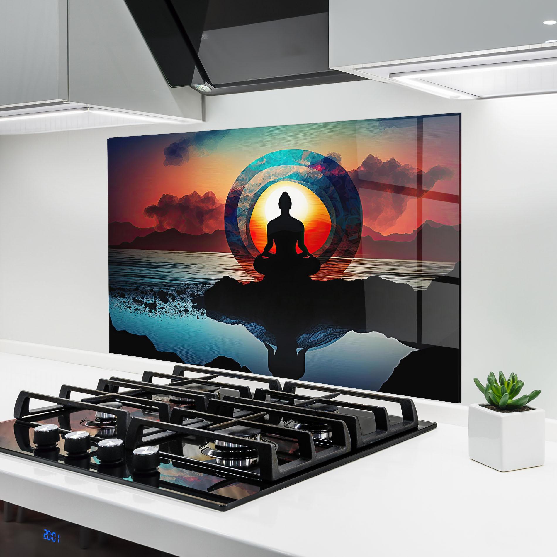 Küchenrückwand Glas Om Orbit mockup 6