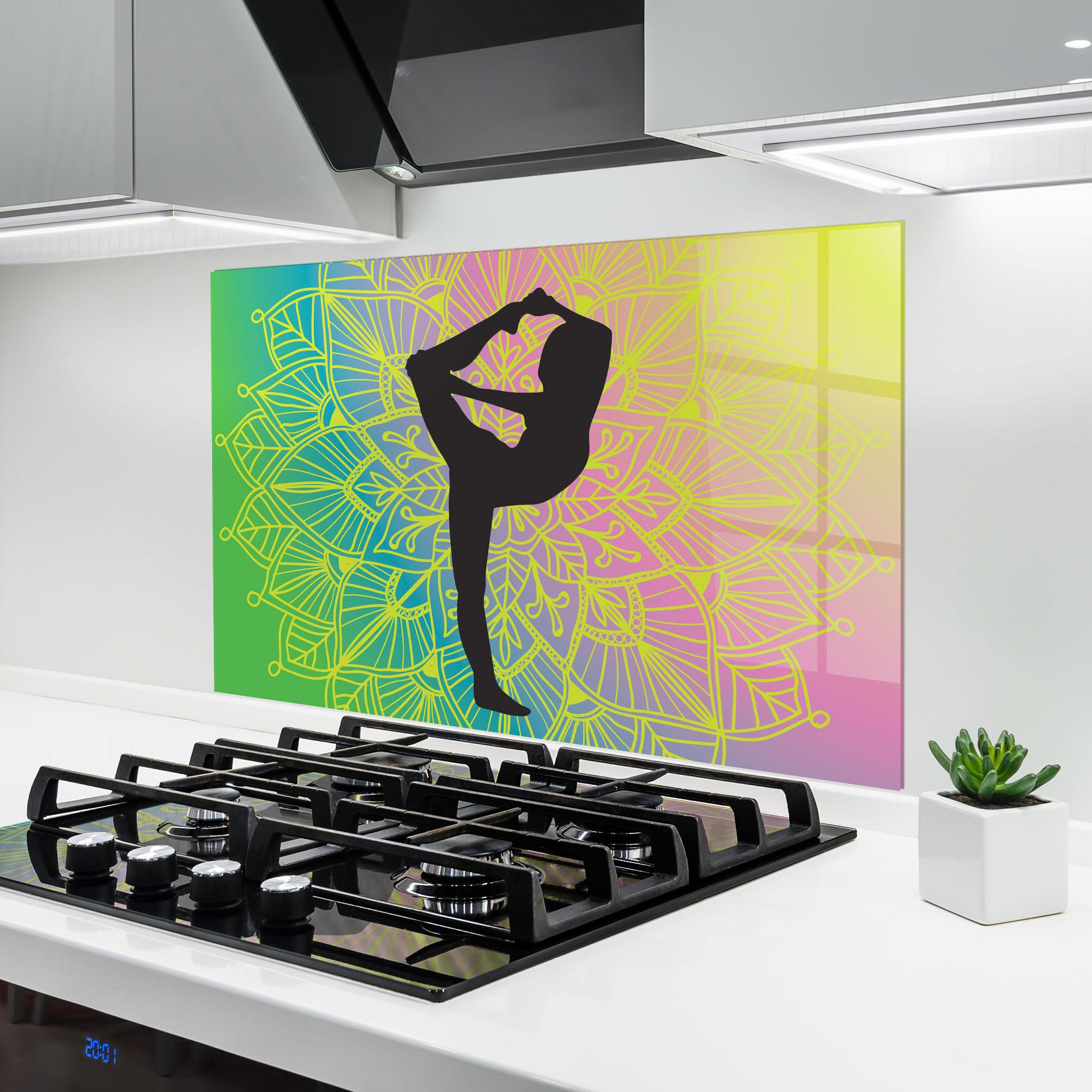 Küchenrückwand Glas Peace Yoga 03 mockup 6