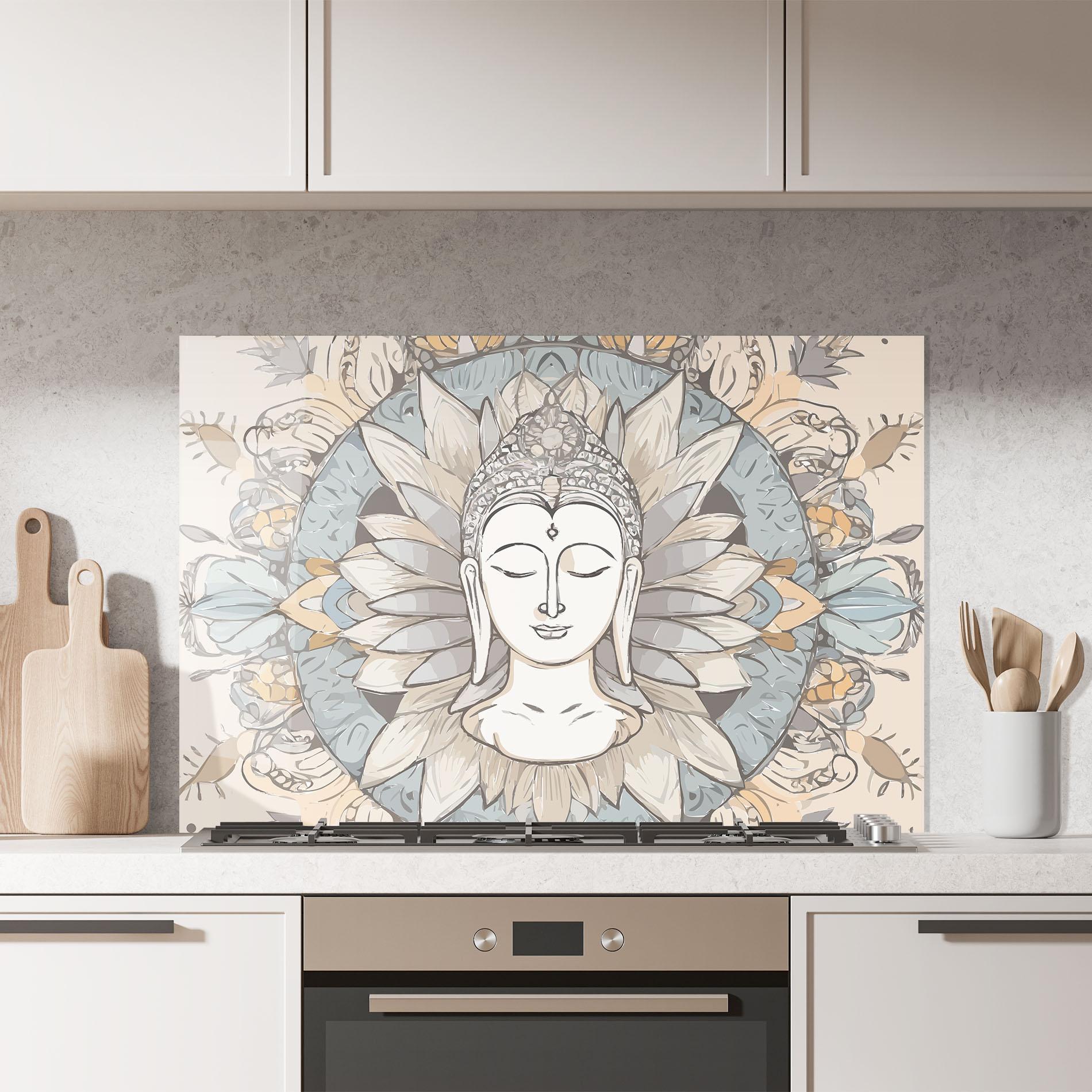 Küchenrückwand Glas Boho Element mockup 7