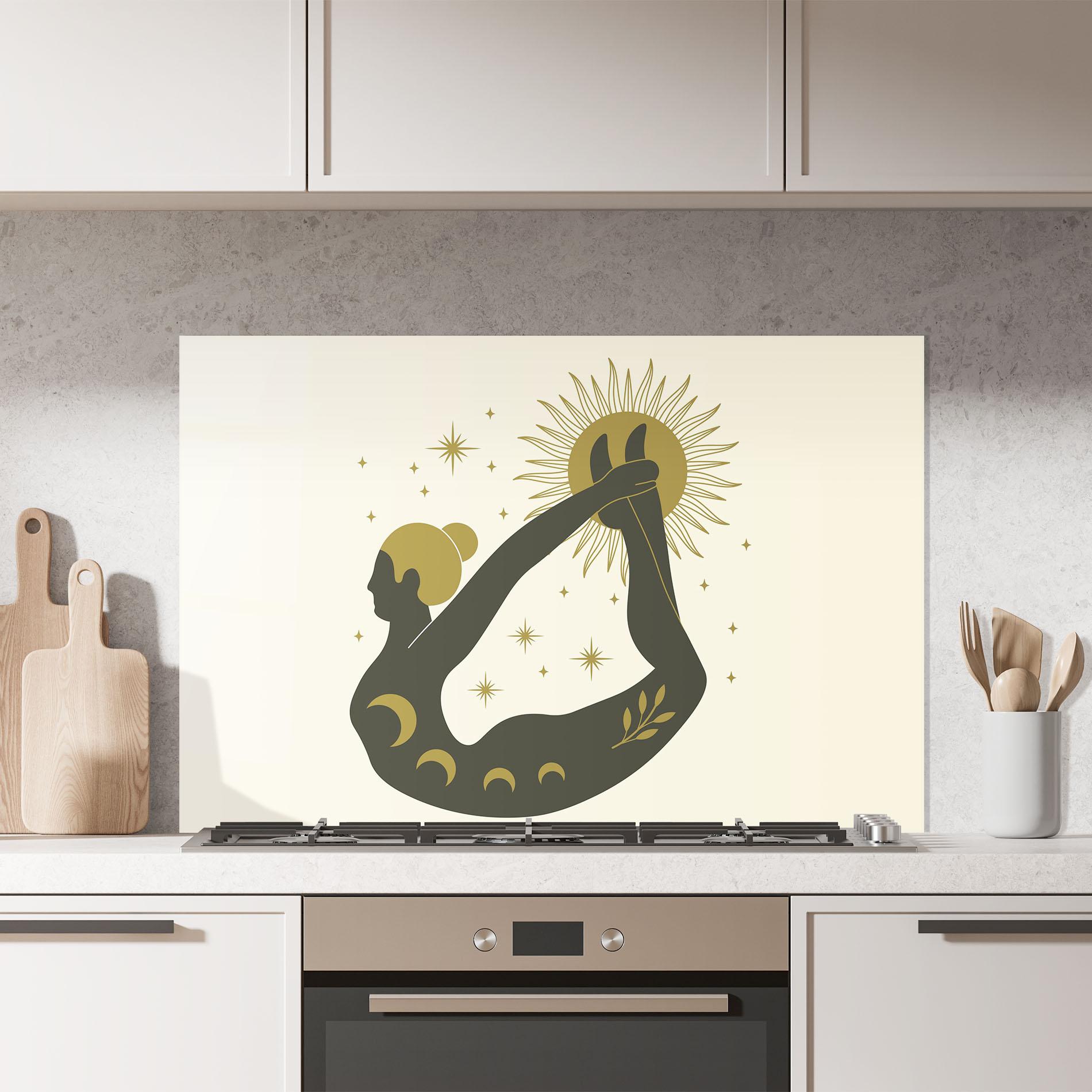 Küchenrückwand Glas Dhanurasana mockup 7