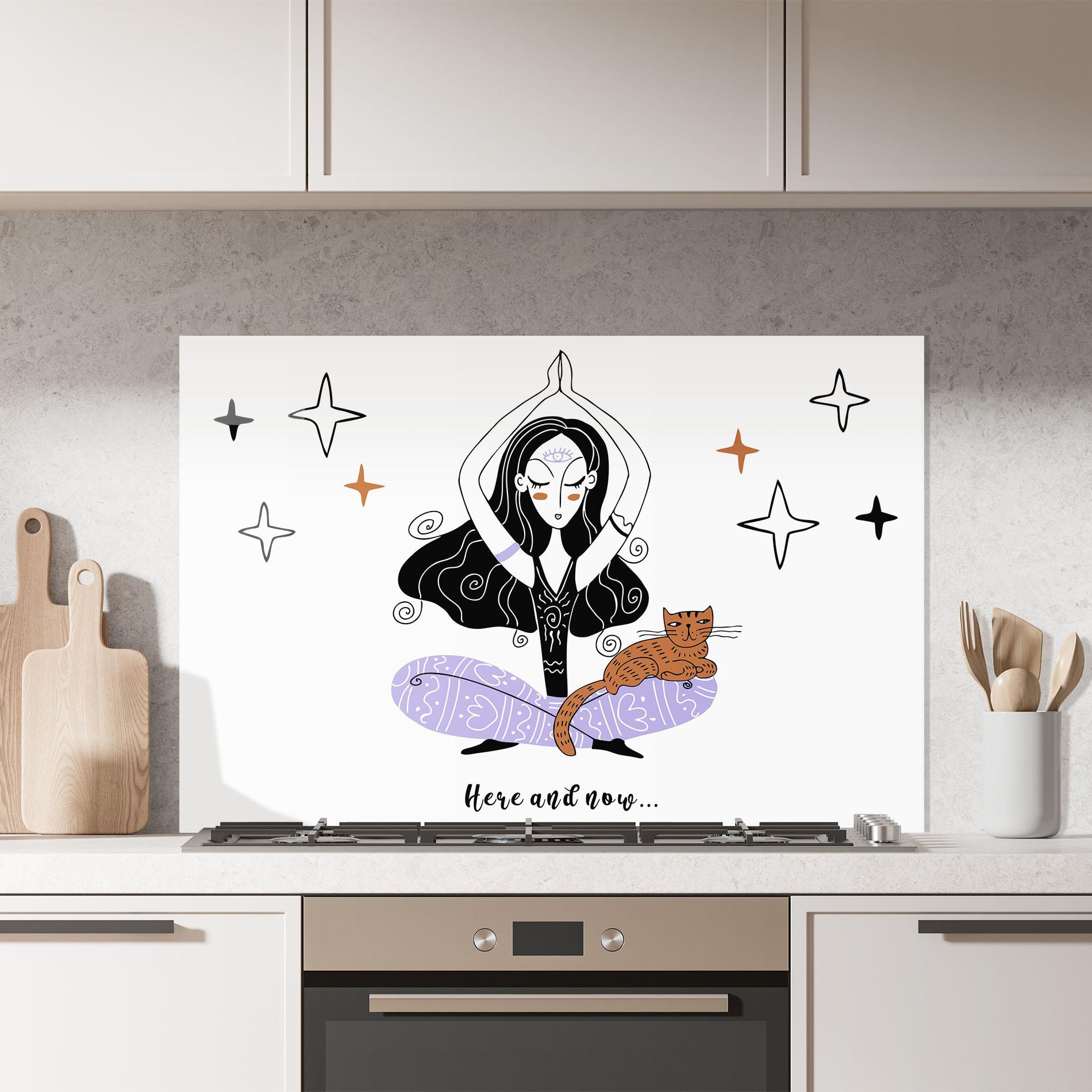 Küchenrückwand Glas Here And Now mockup 7