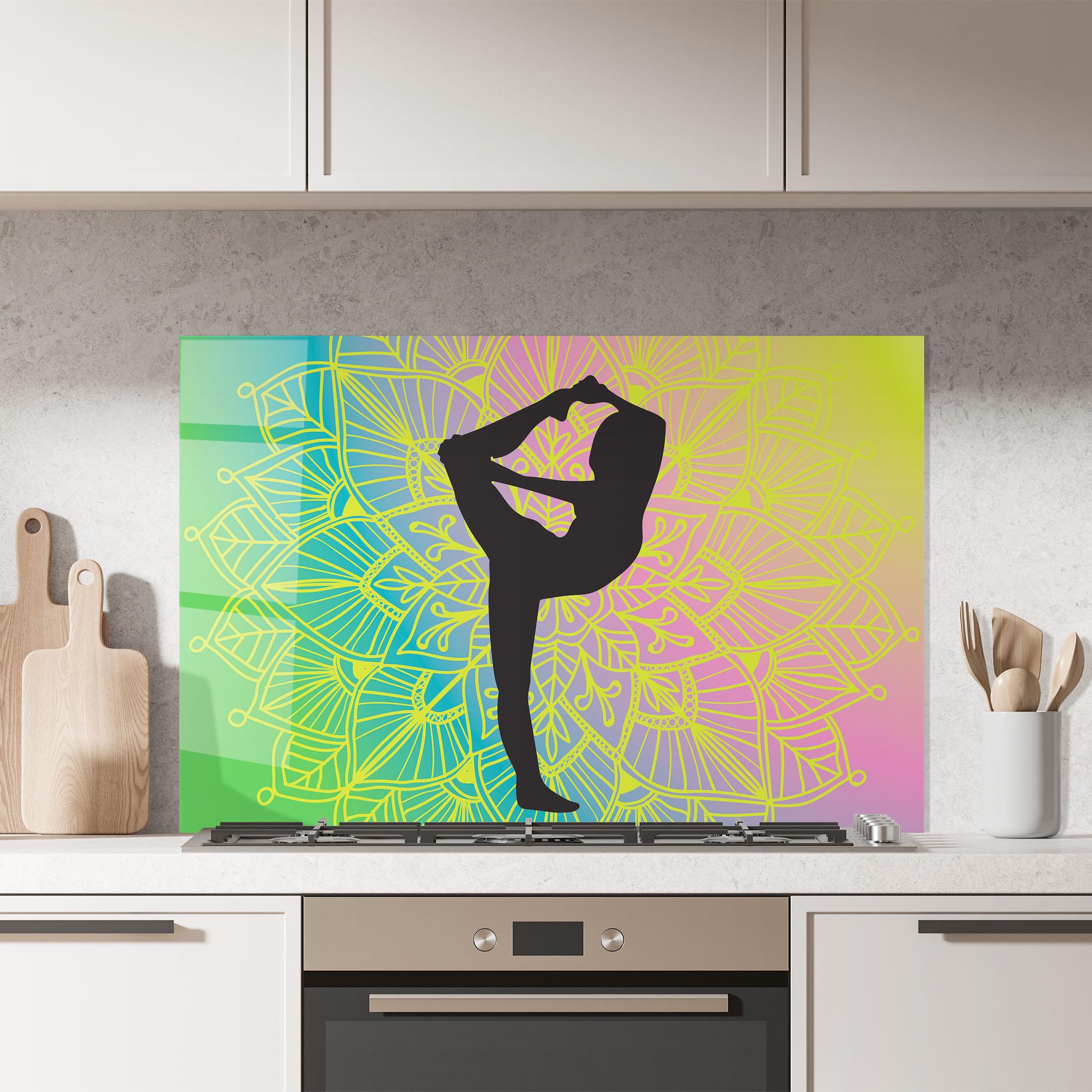 Küchenrückwand Glas Peace Yoga 03 mockup 7