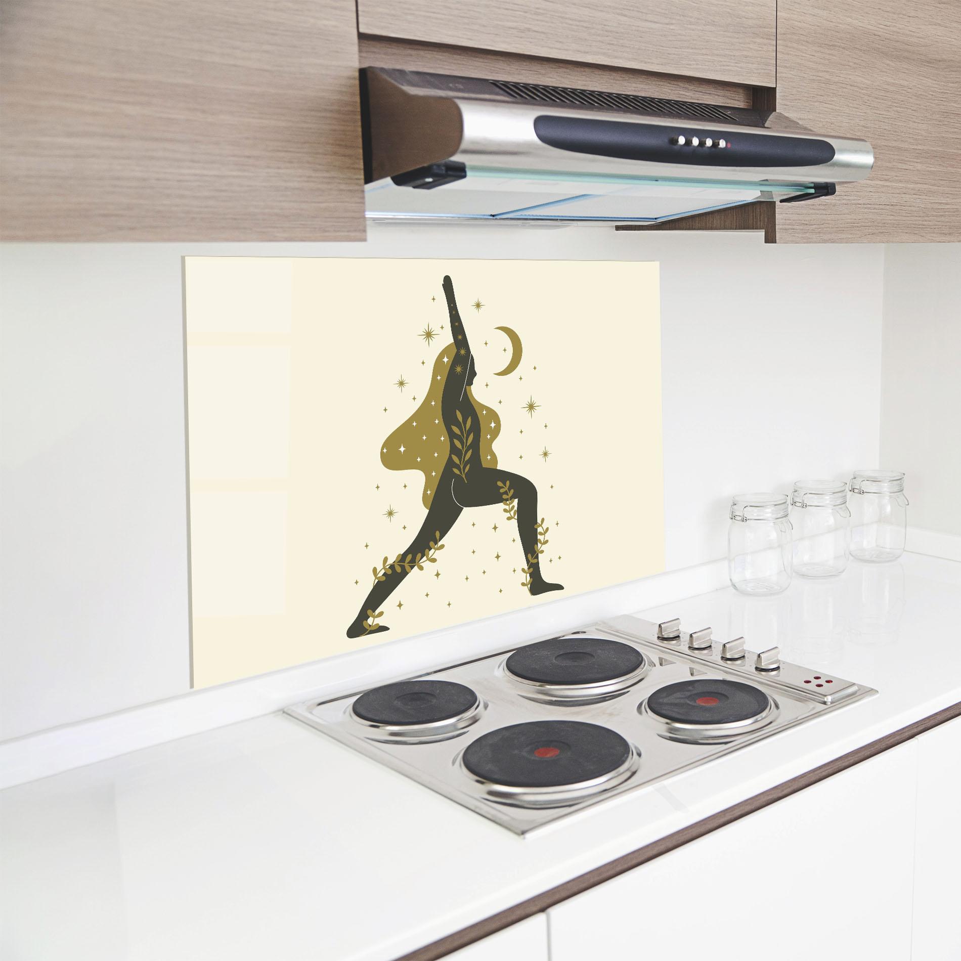 Küchenrückwand Glas Chandrasana mockup 8