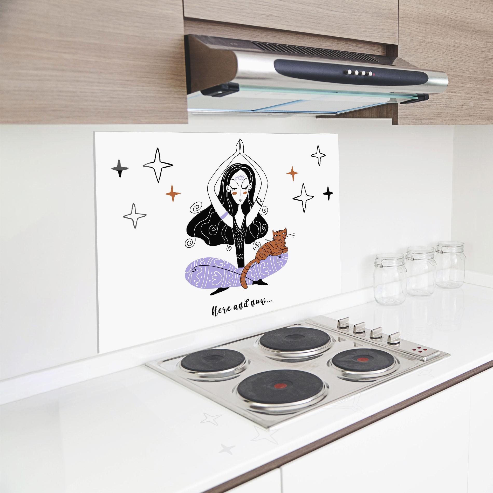 Küchenrückwand Glas Here And Now mockup 8