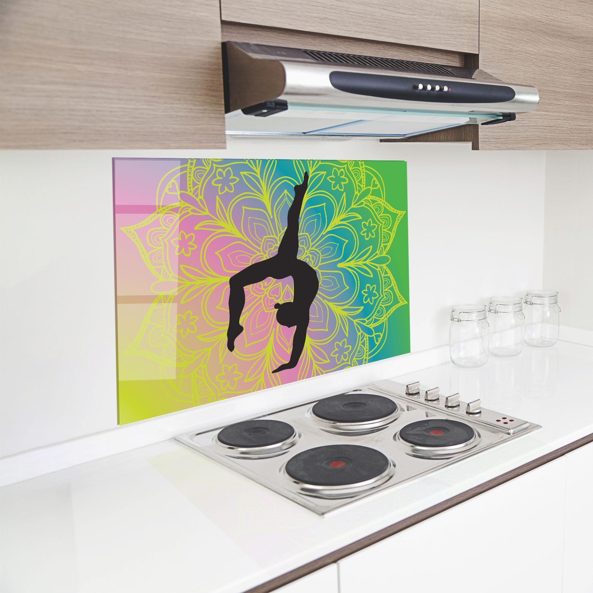 Küchenrückwand Glas Peace Yoga 02 mockup 8