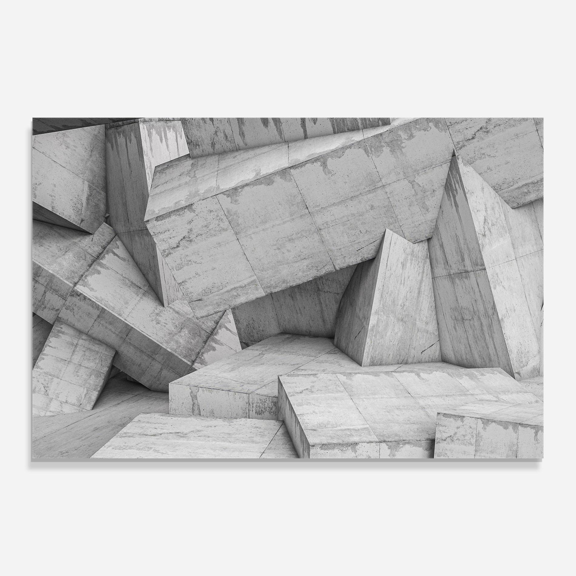 Küchenrückwand Glas Concrete Geometric mockup 0