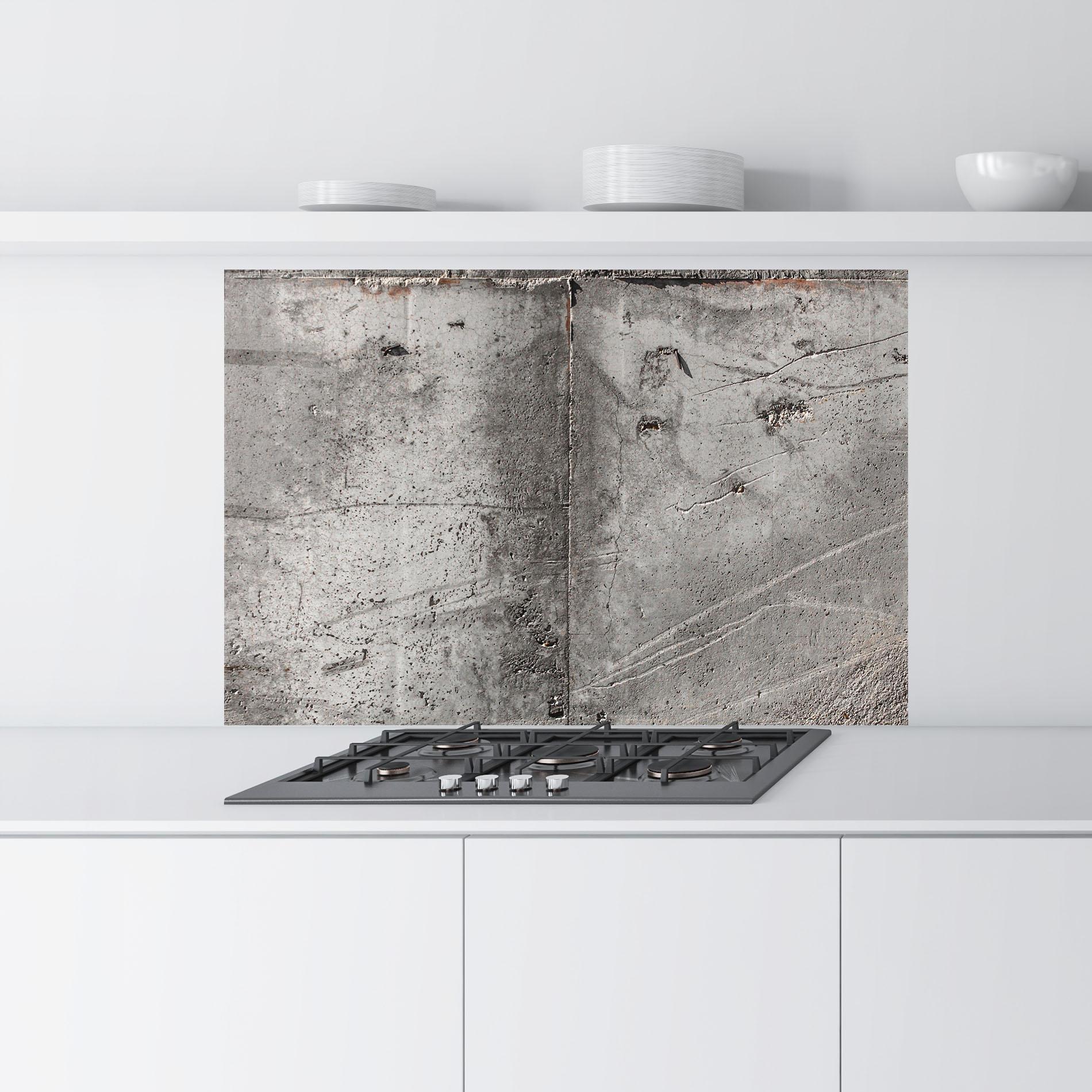 Küchenrückwand Glas Brown Ciment mockup 9