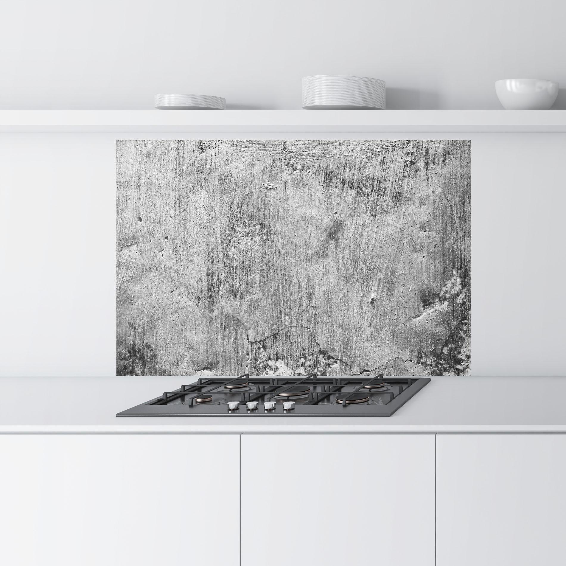 Küchenrückwand Glas Detail Cement mockup 9