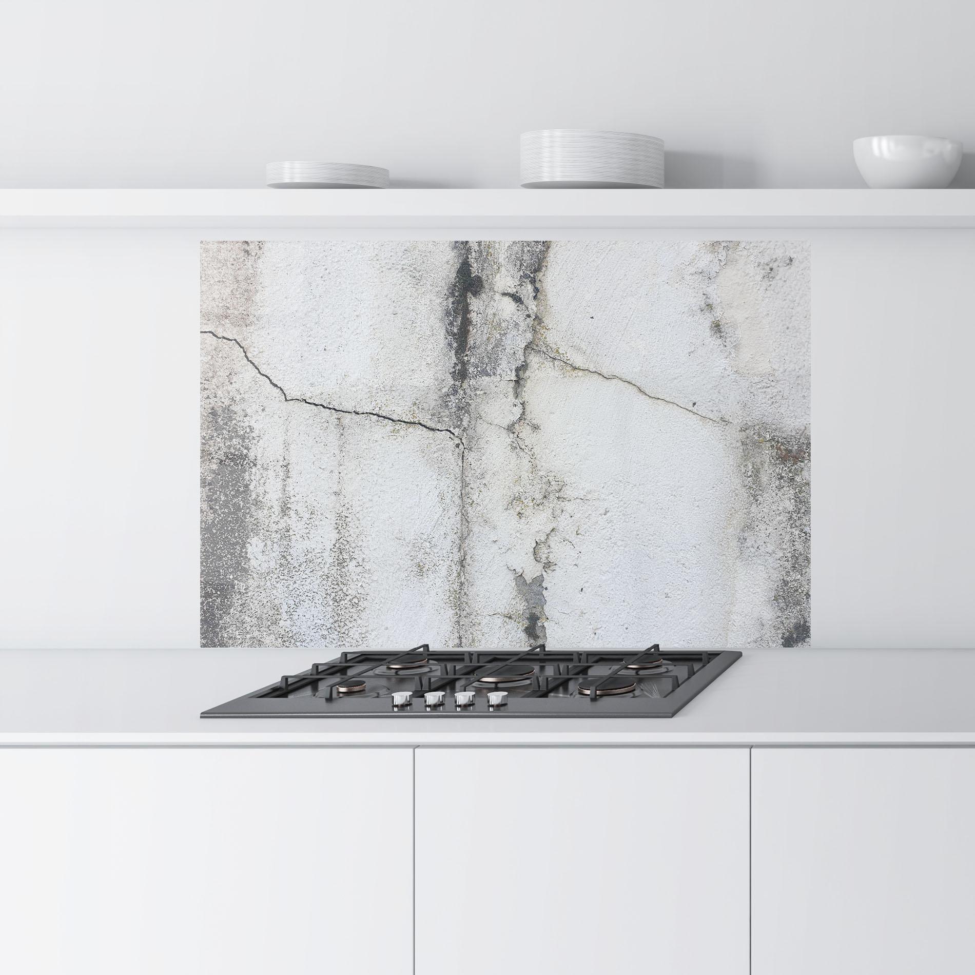 Küchenrückwand Glas Little Cracks Ciment mockup 9
