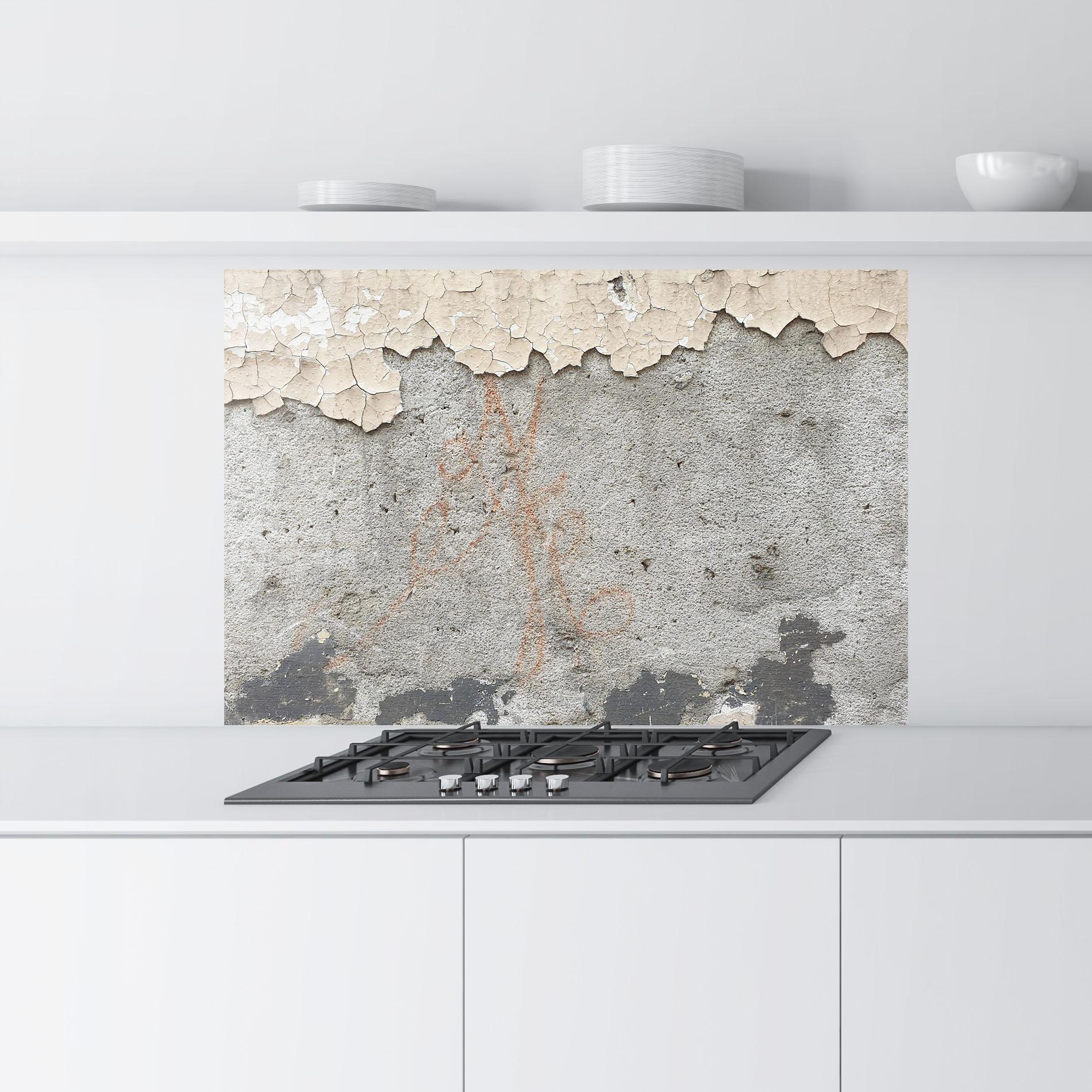 Küchenrückwand Glas Old Rusty Ciment mockup 9