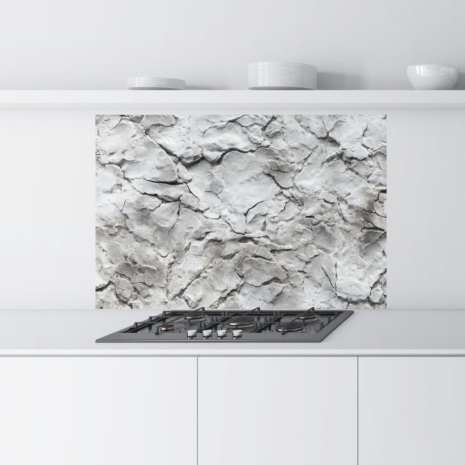 Küchenrückwand Glas Texture Gray Stone Wall mockup 9