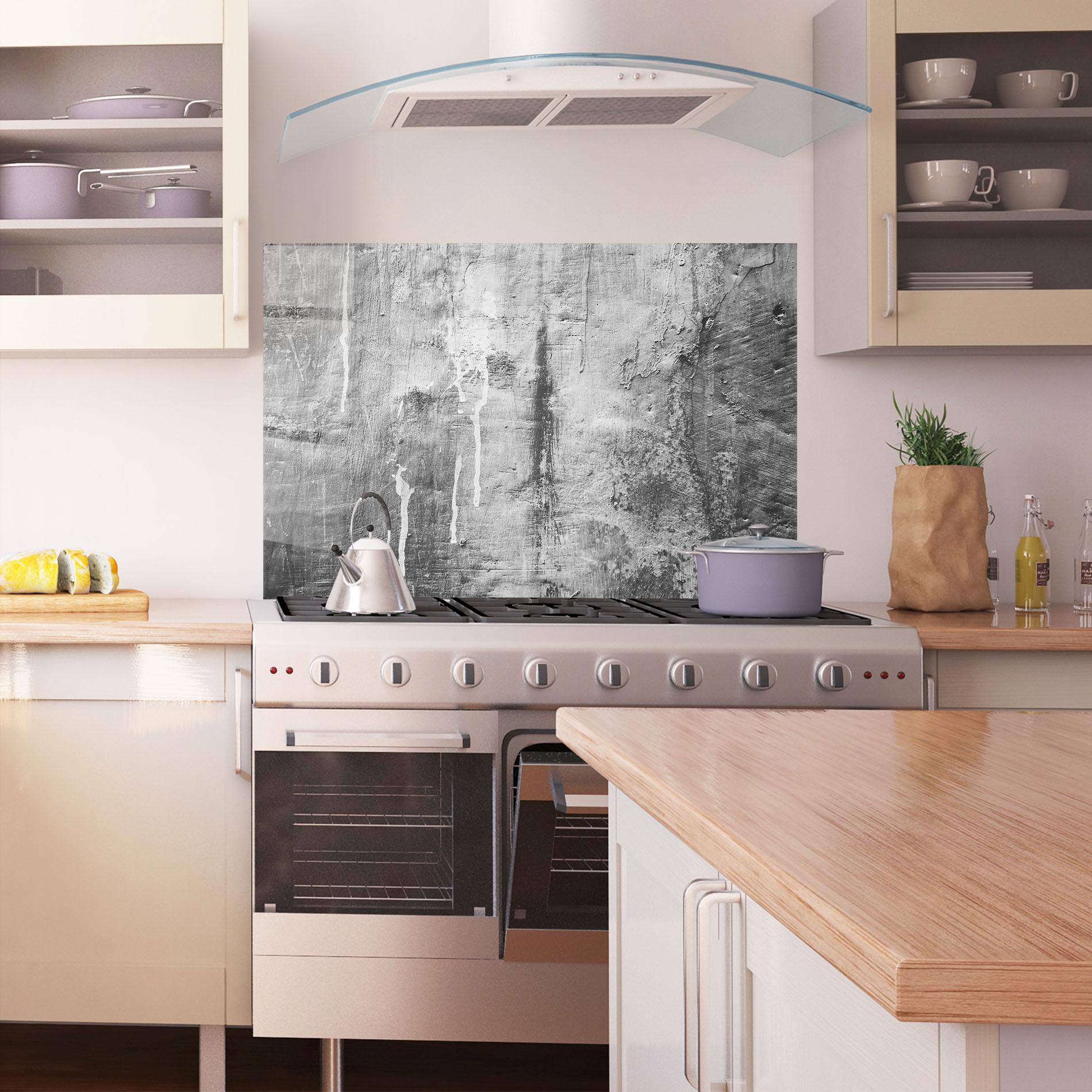 Küchenrückwand Glas Cement Architecture mockup 1